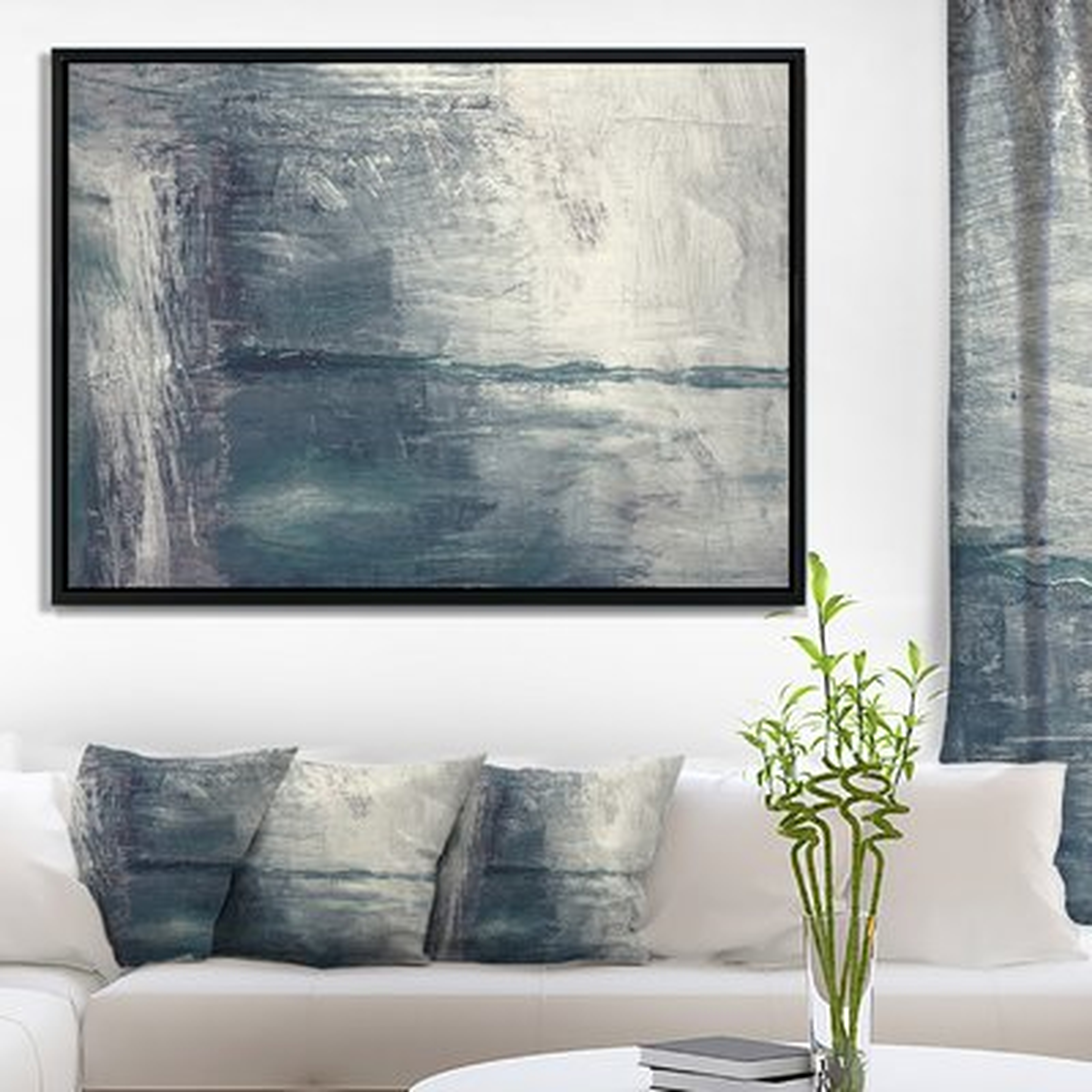 'Gray Abstract Pattern' Framed Oil Painting Print on Wrapped Canvas - Wayfair