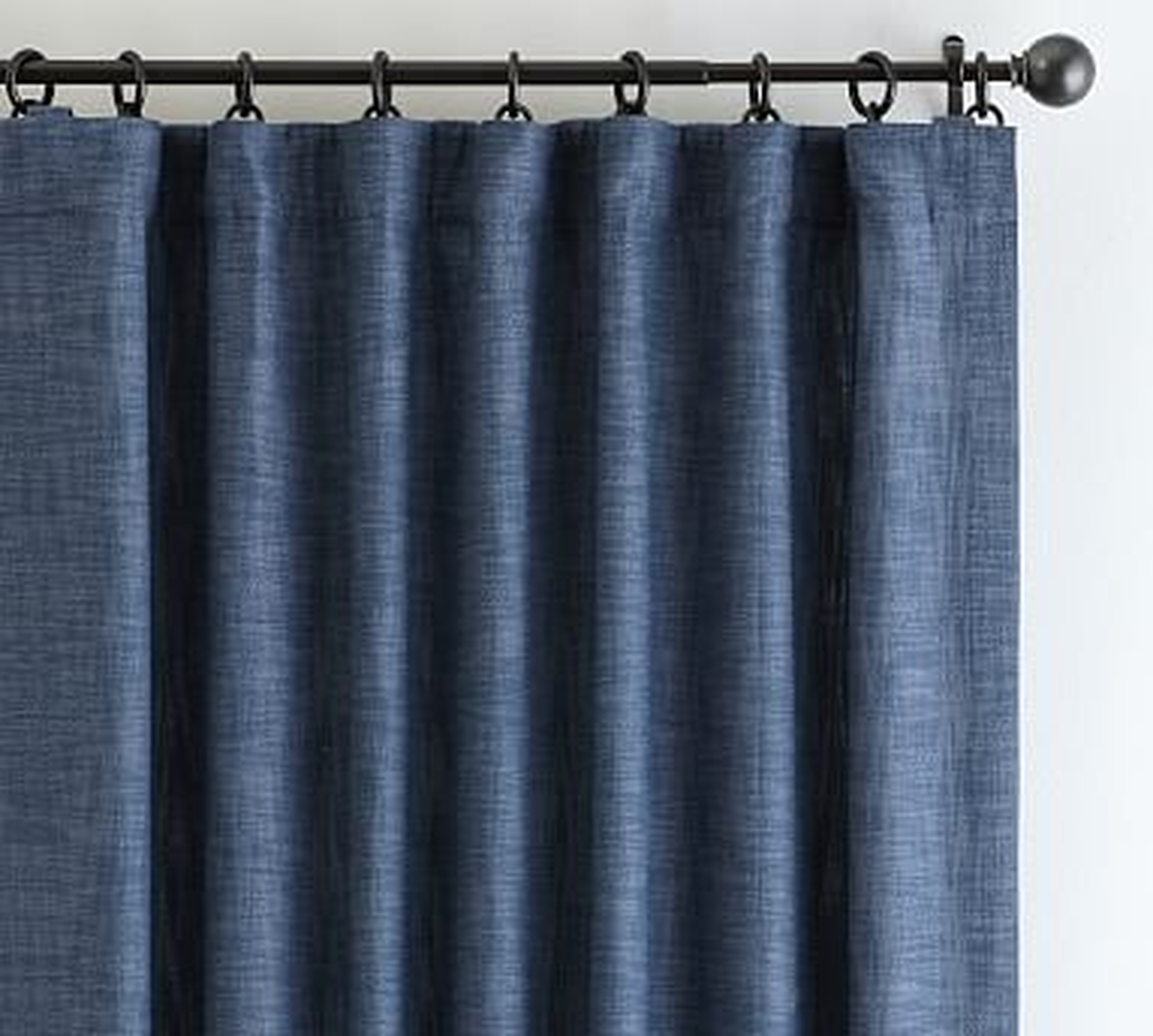 Seaton Textured Cotton Curtain, 50 x 108", Midnight - Pottery Barn