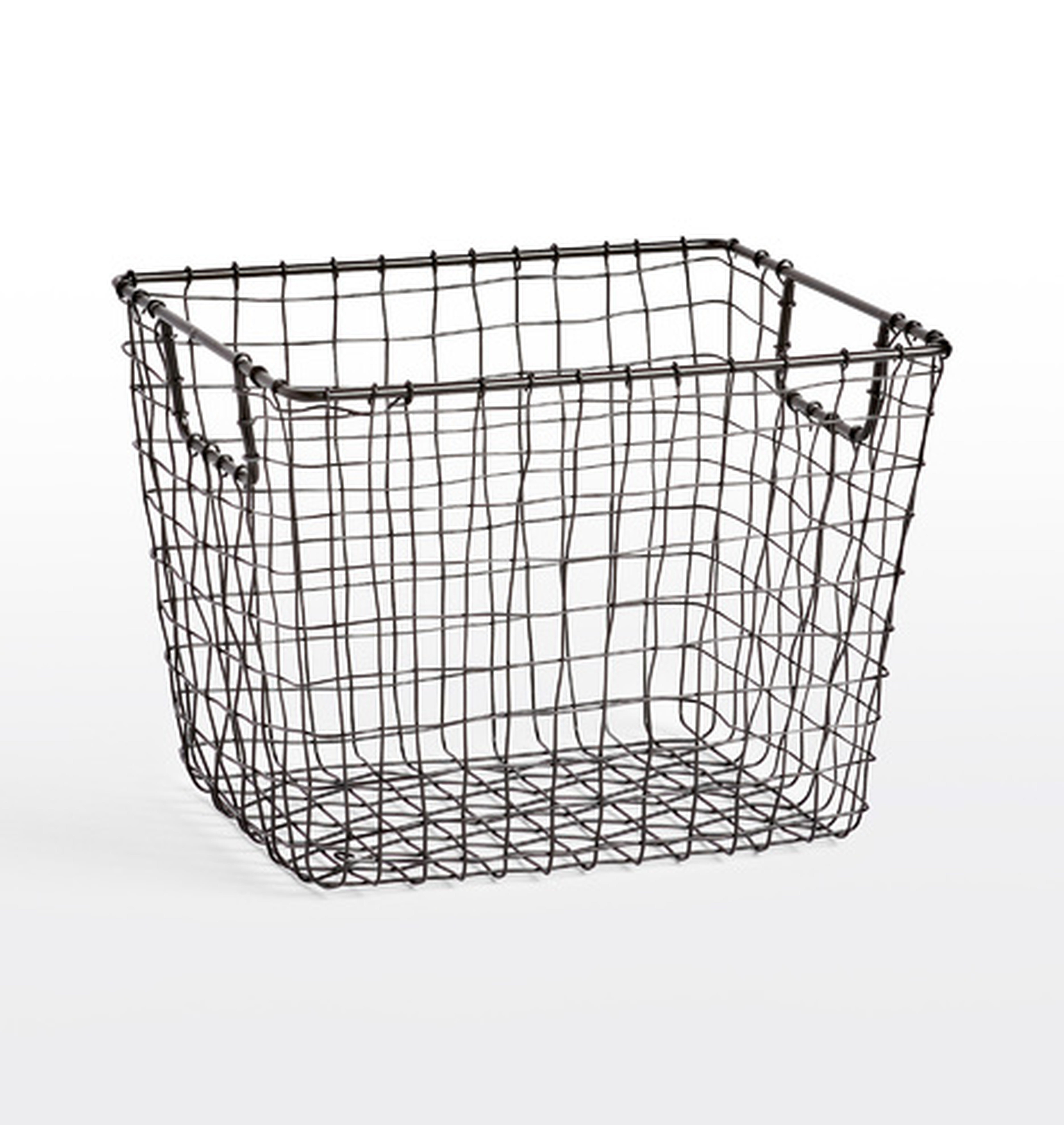 Medium Oil-Rubbed Bronze Wire Storage Basket - Rejuvenation