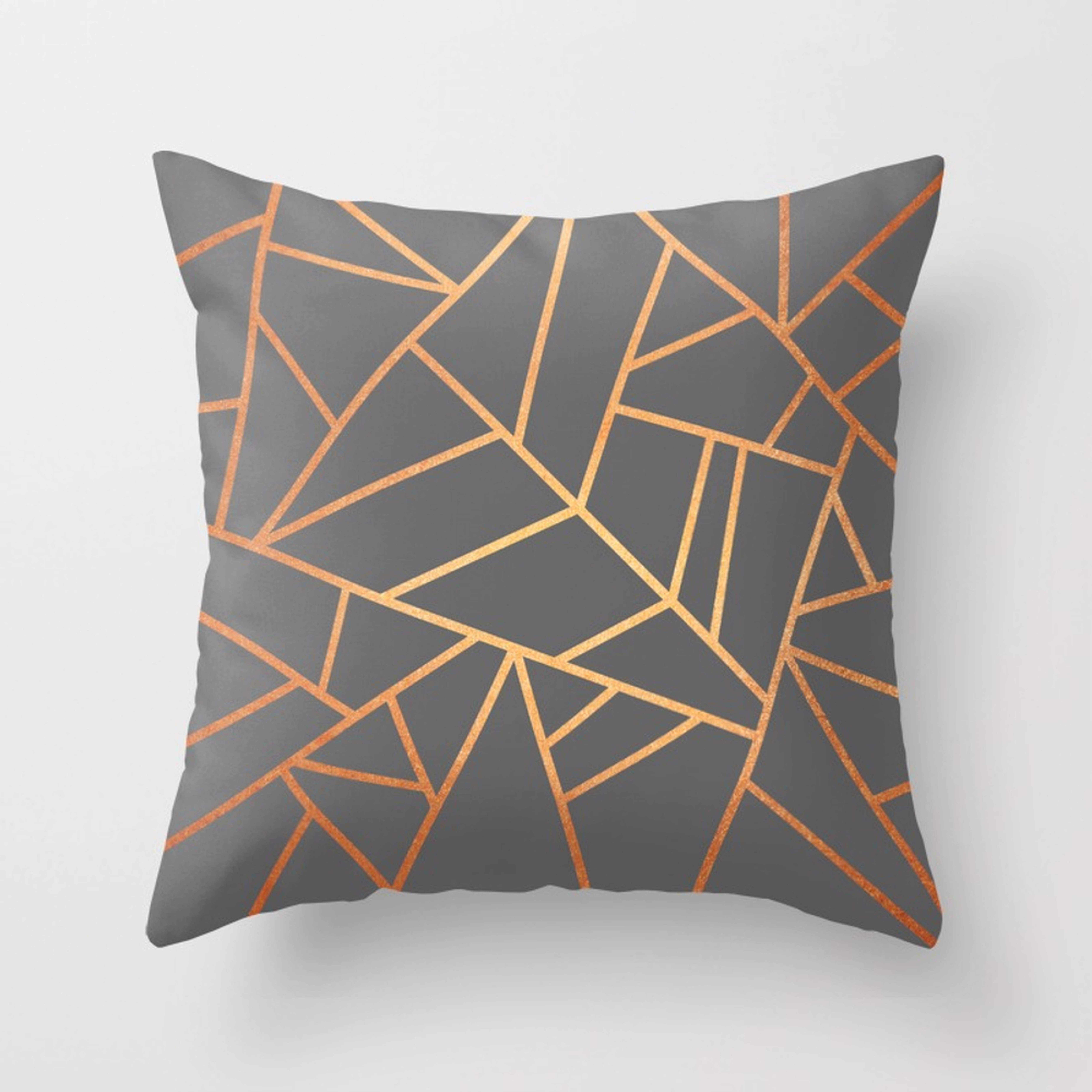 Copper And Grey Throw Pillow by Elisabeth Fredriksson - Cover (20" x 20") With Pillow Insert - Indoor Pillow - Society6