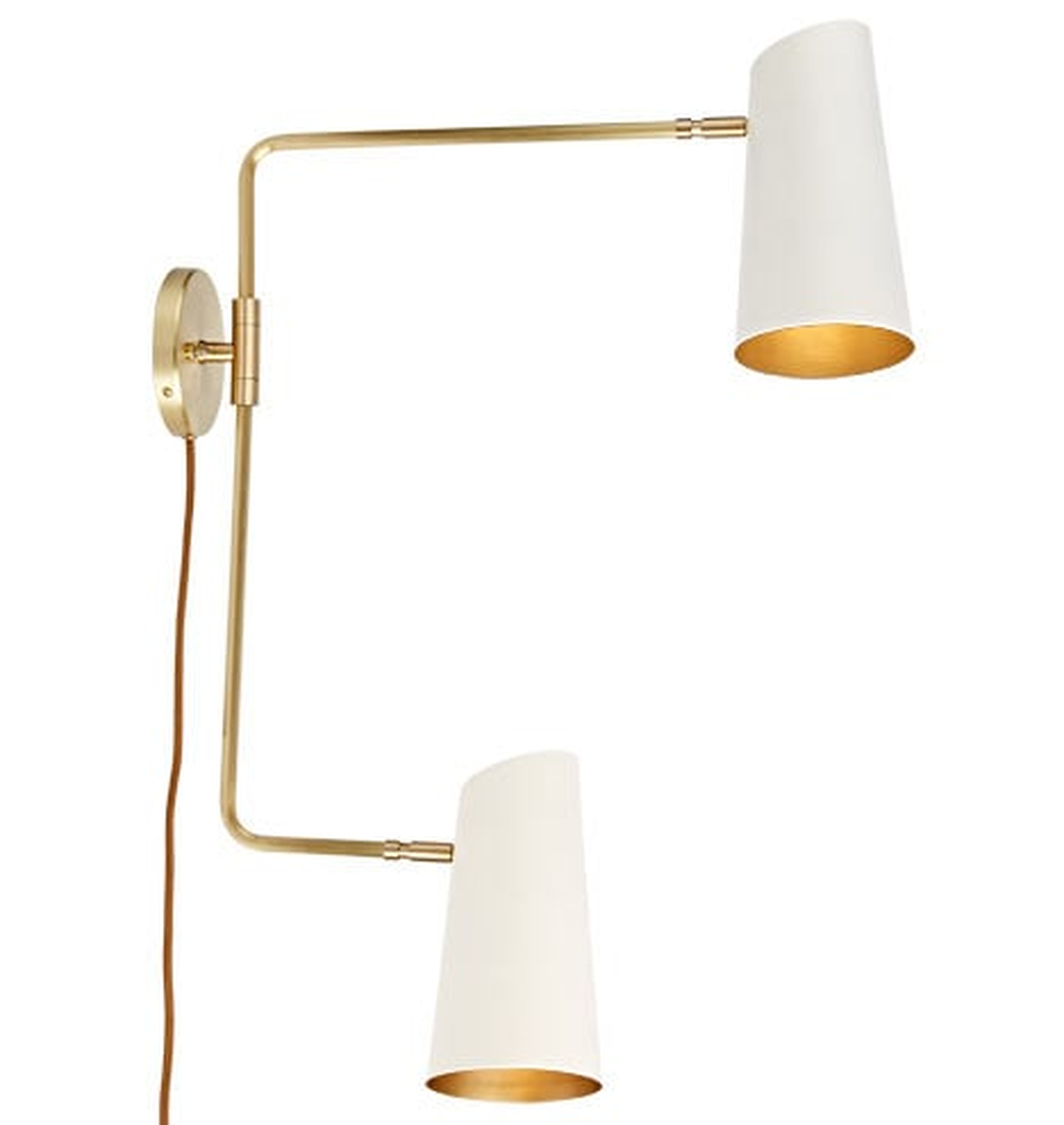 Cypress Double Swing Arm Sconce Plug-In - Rejuvenation