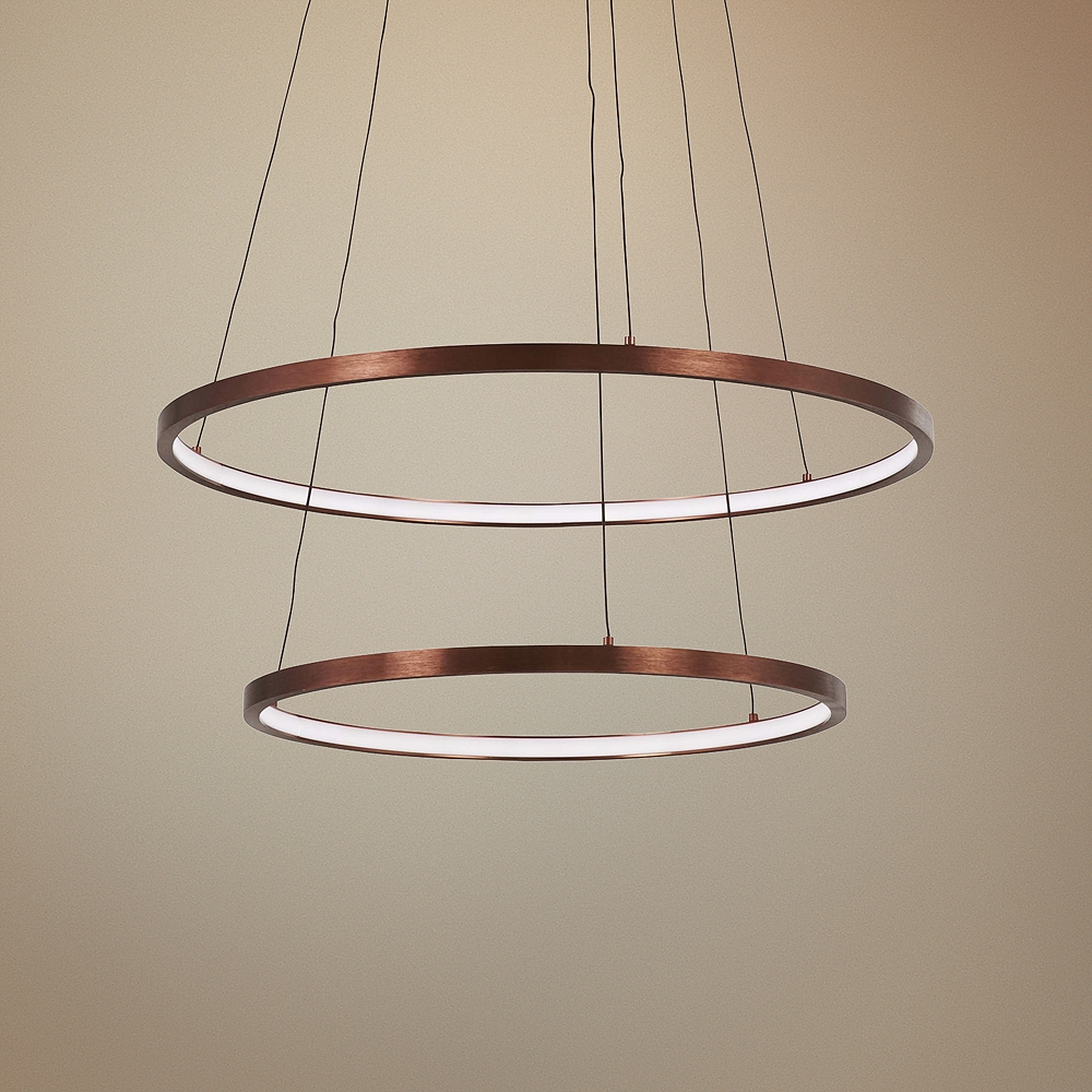 Full Orbit 23 3/4" Wide Satin Bronze 2-Light LED Pendant - Style # 58F08 - Lamps Plus