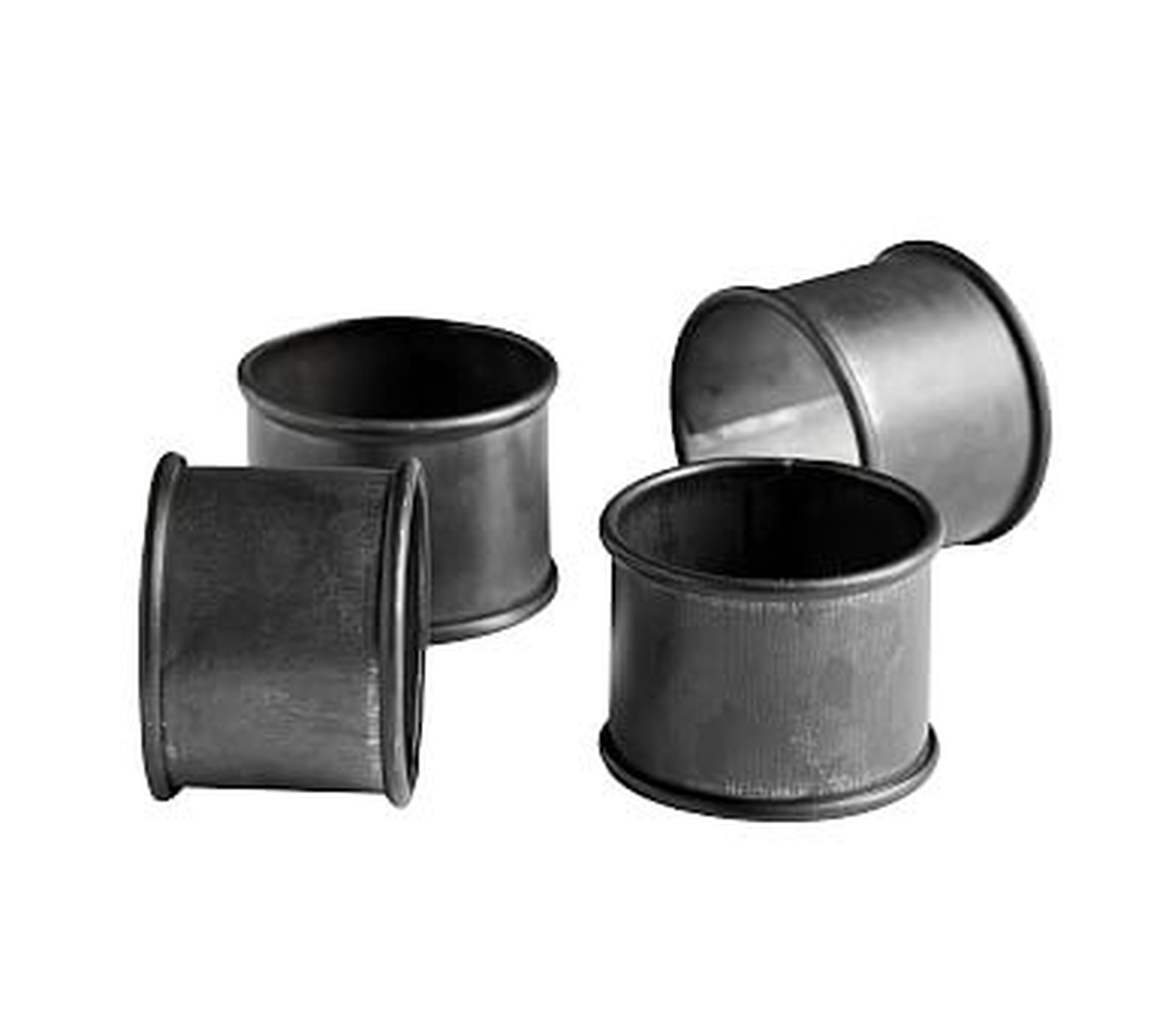 Blackened Galvanized Napkin Ring, Set of 4 - Pottery Barn