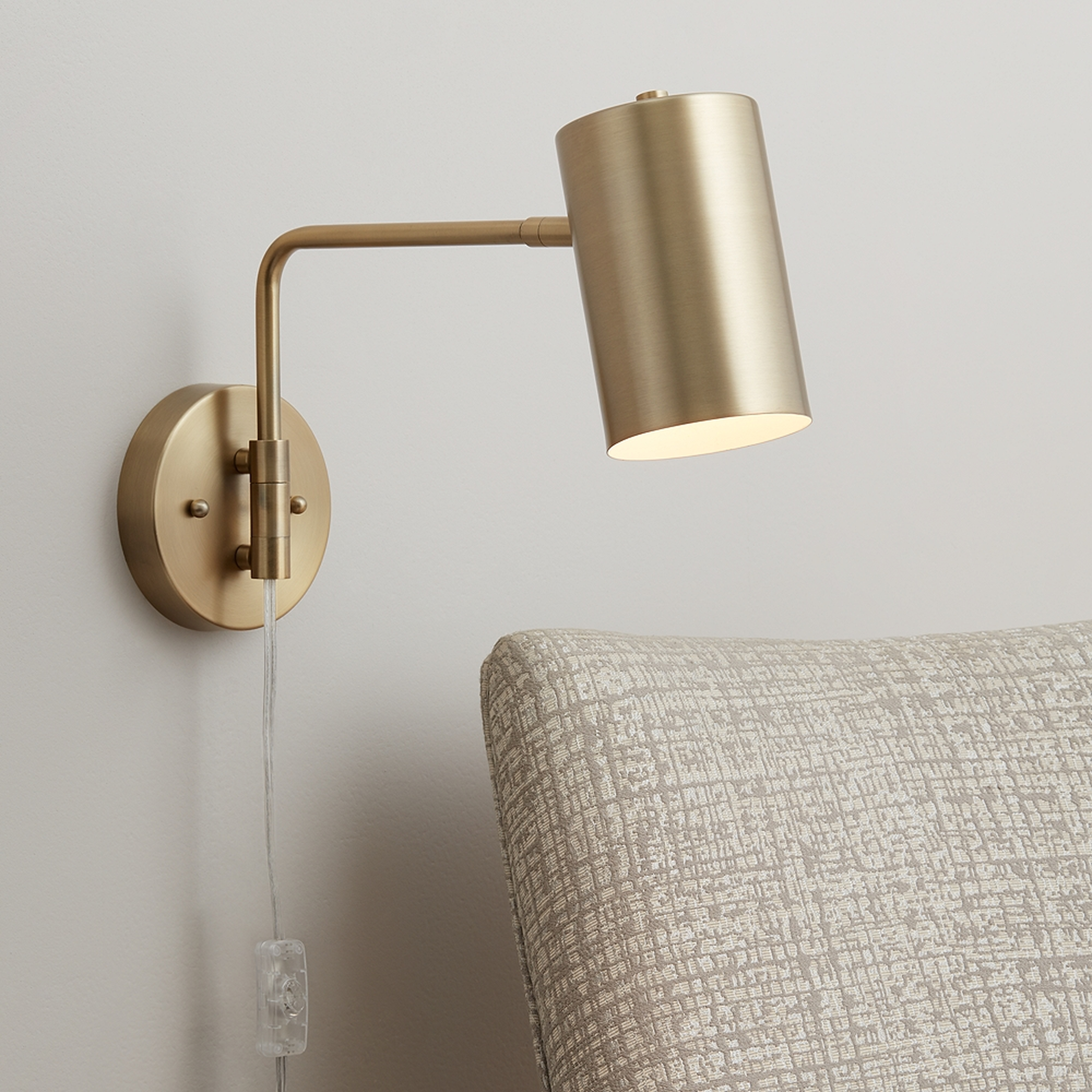 Carla Polished Brass Down-Light Swing Arm Wall Lamp - Style # 39W58 - Lamps Plus