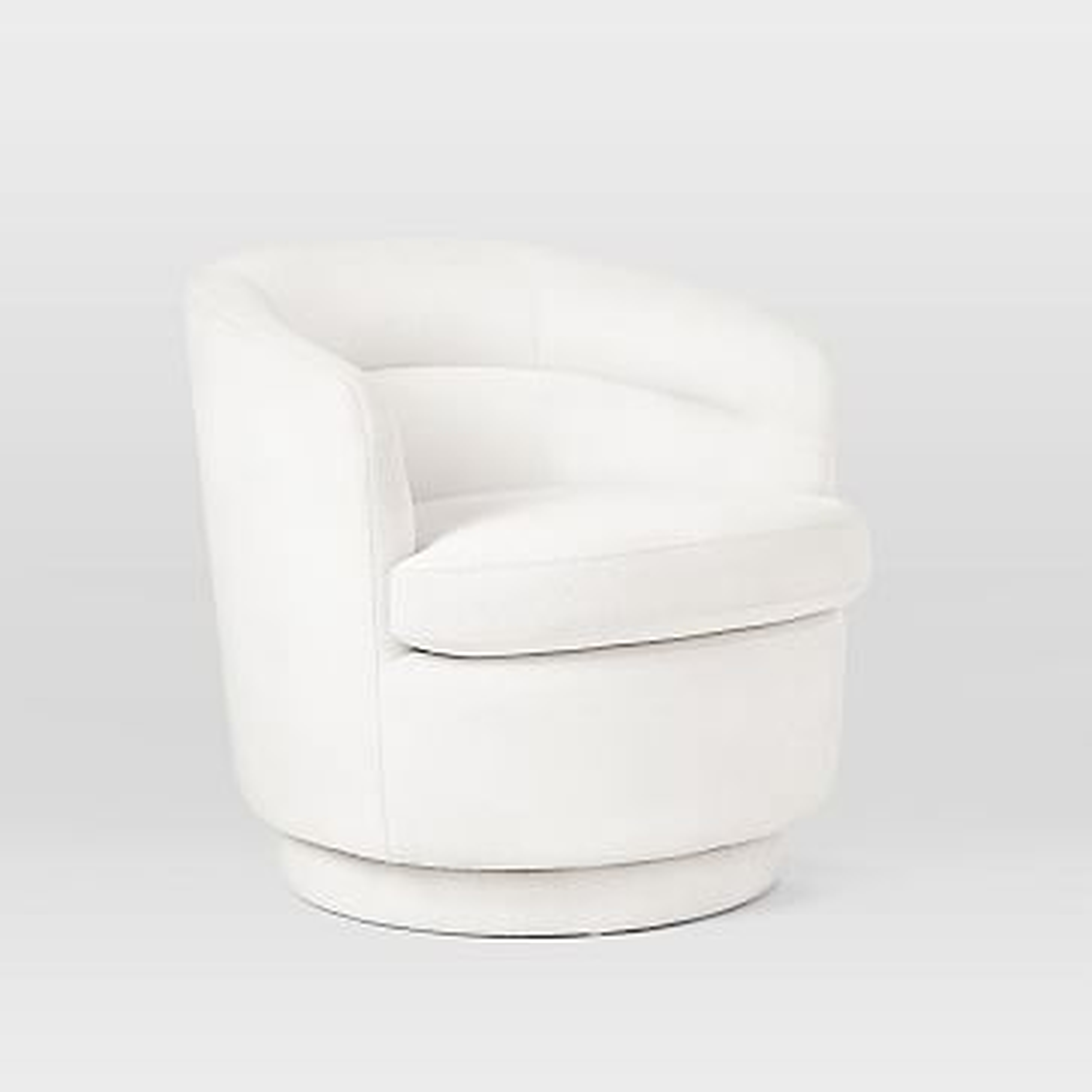 Viv Swivel Chair, Boucle, White Luxe - West Elm