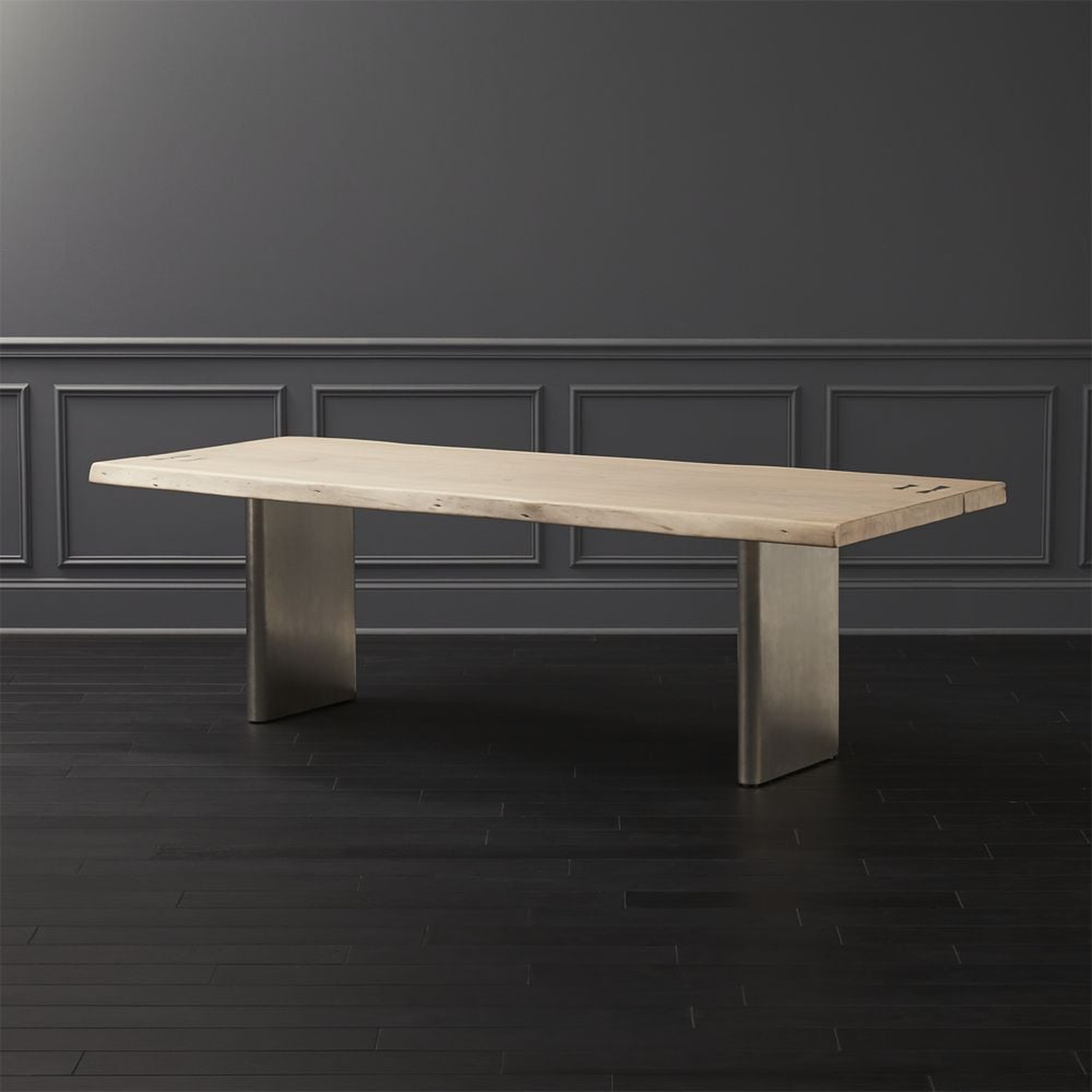 Landscape Rectangular White Washed Wood Dining Table 95" - CB2