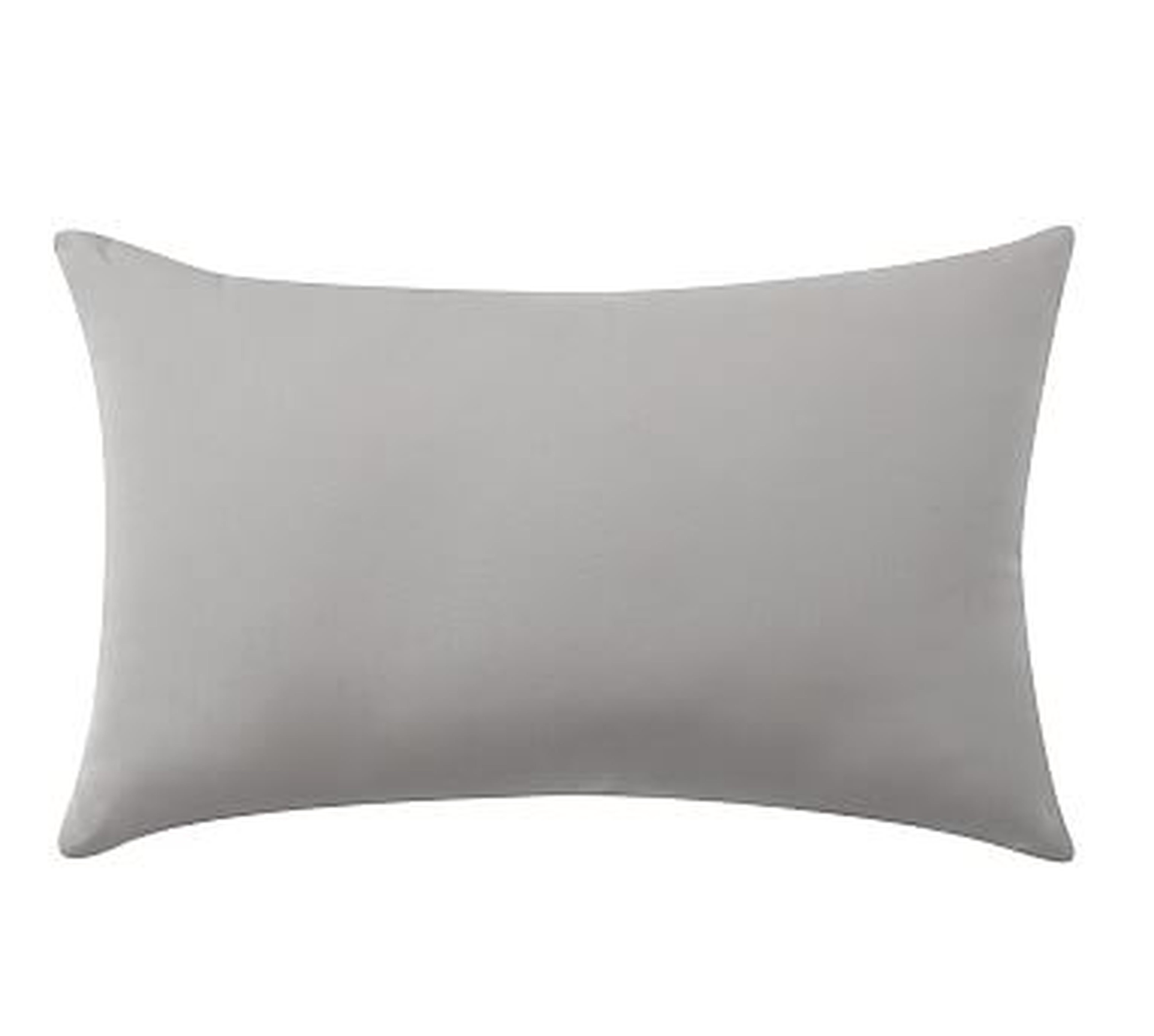 Sunbrella(R), Solid Outdoor Lumbar Pillow, 16 x 24", Gray - Pottery Barn