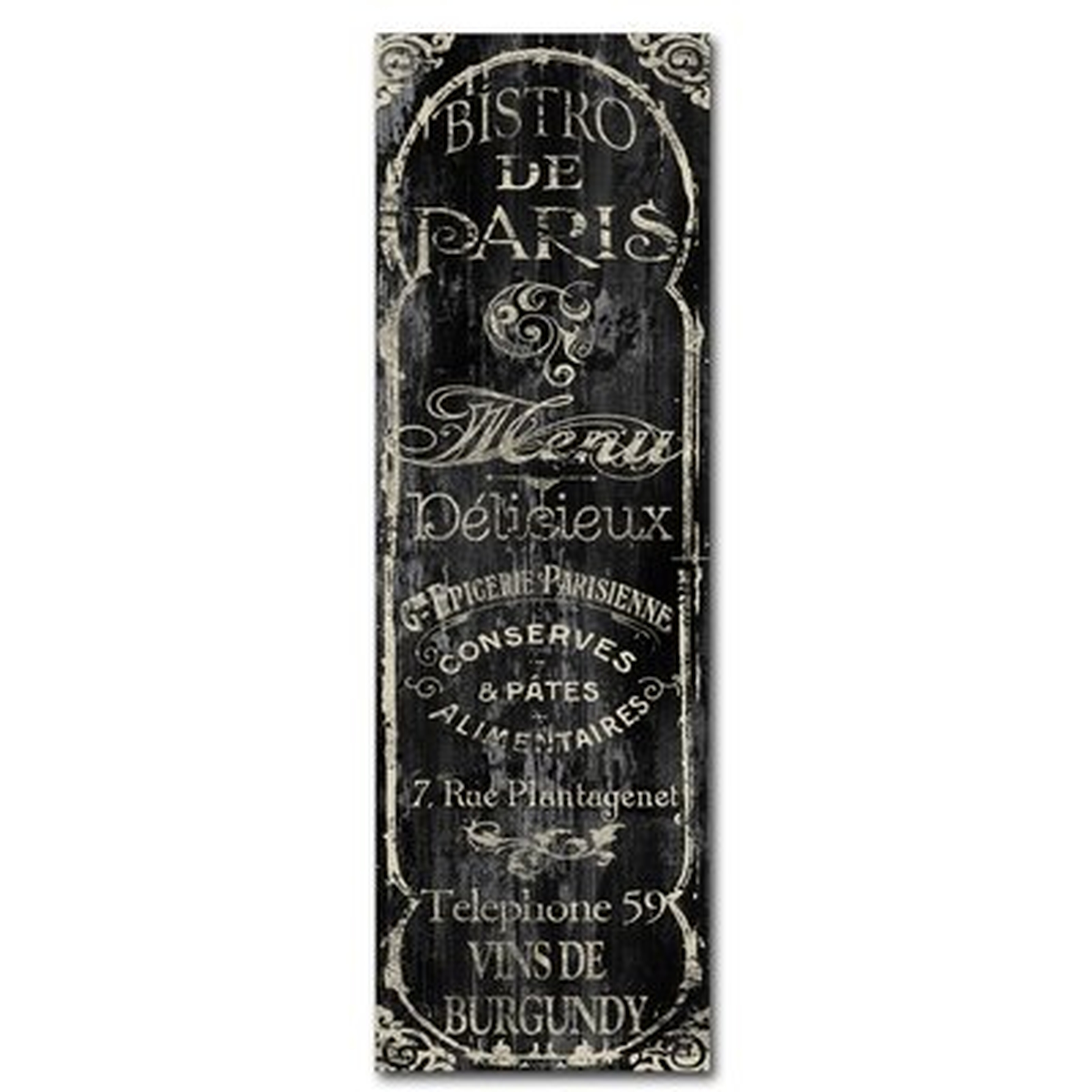 'Paris Bistro VIII' by Color Bakery Textual Art on Wrapped Canvas - Wayfair