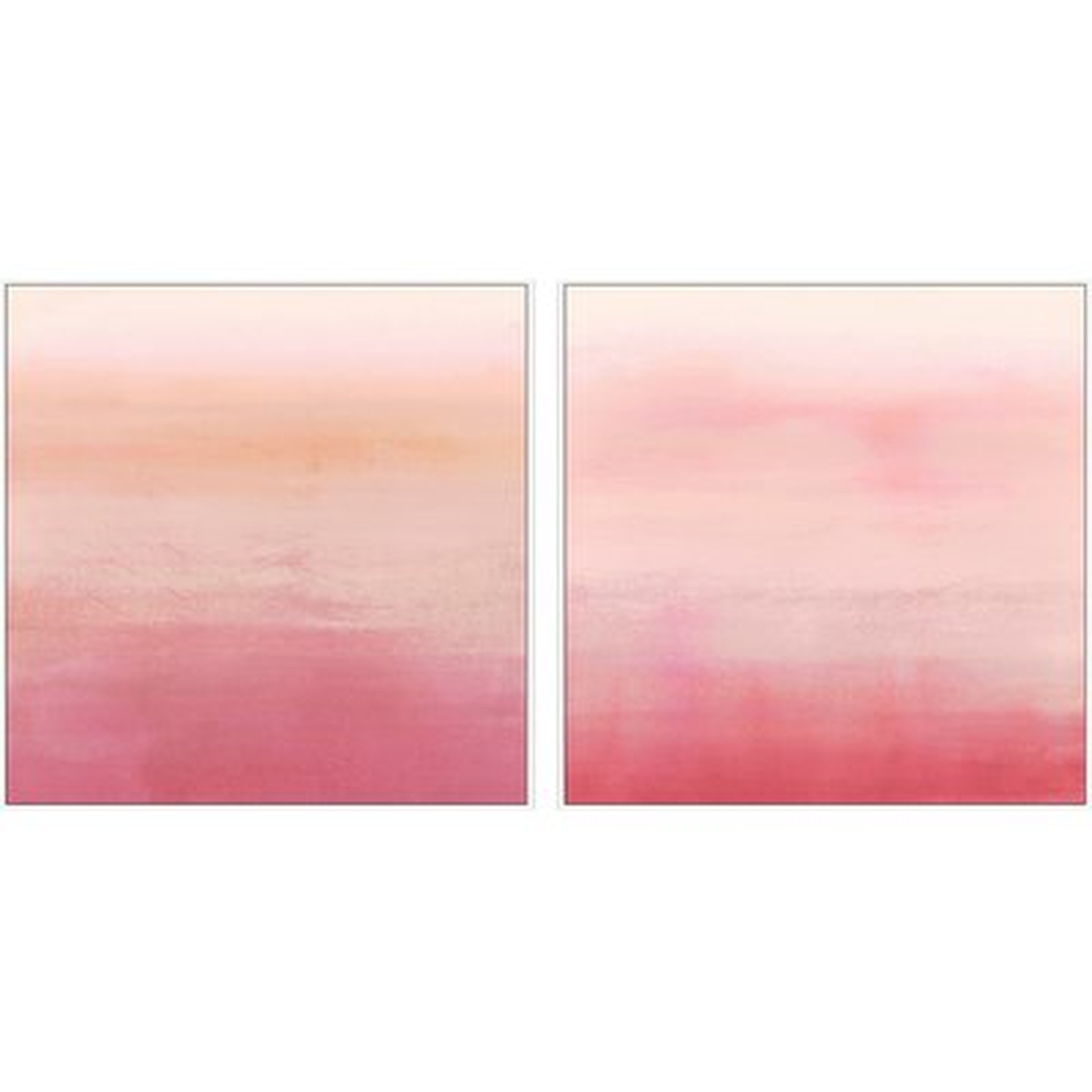 'Pink Ombré' 2 Piece Framed Acrylic Painting Print Set on Canvas - Wayfair