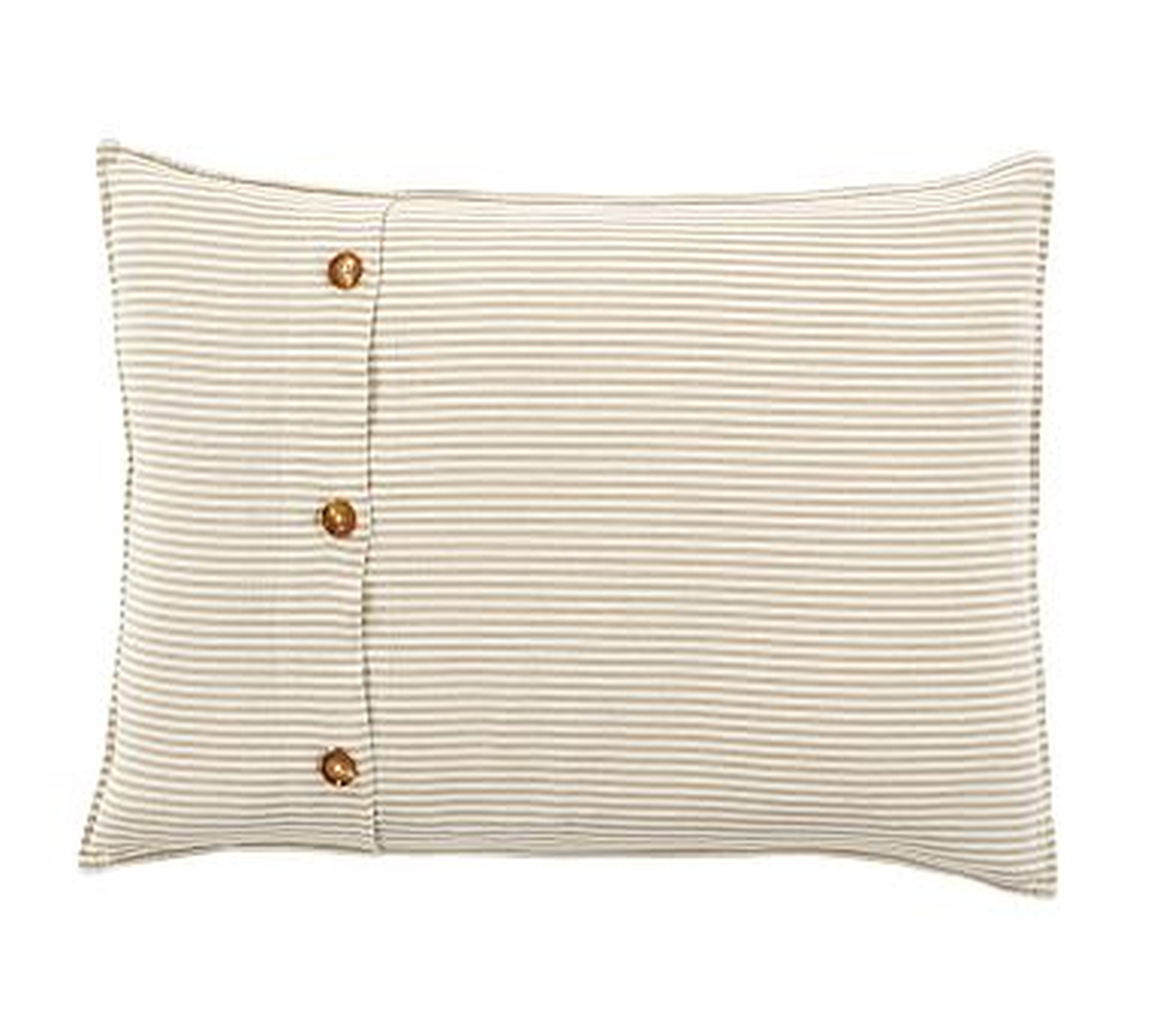 Wheaton Striped Linen/Cotton Sham, Standard, Flax - Pottery Barn