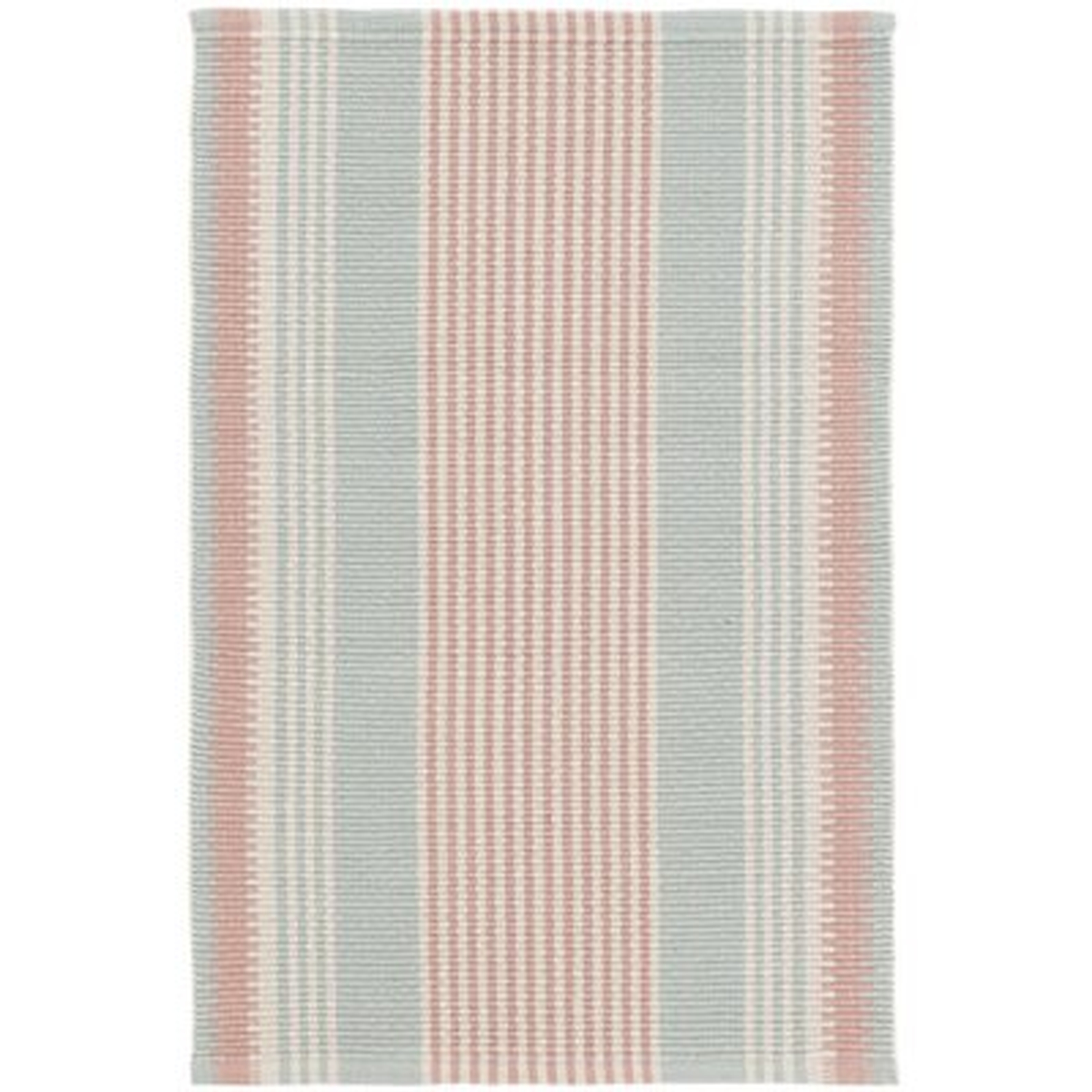 Island Stripe Handwoven Flatweave Cotton Blue/Pink Area Rug - Wayfair