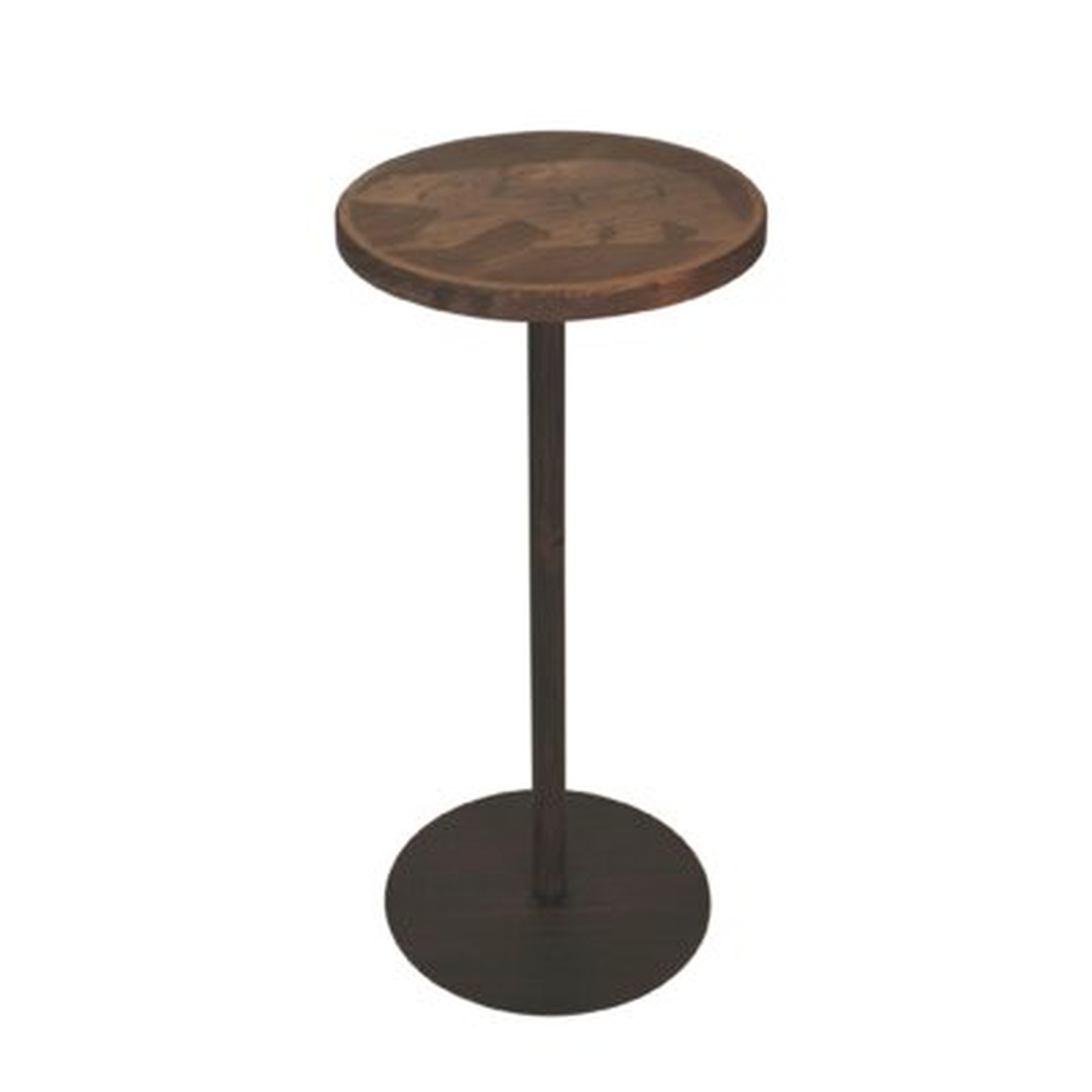 Colleton Round Wood Top Drink Table W/Walking Bear Accent - Wayfair