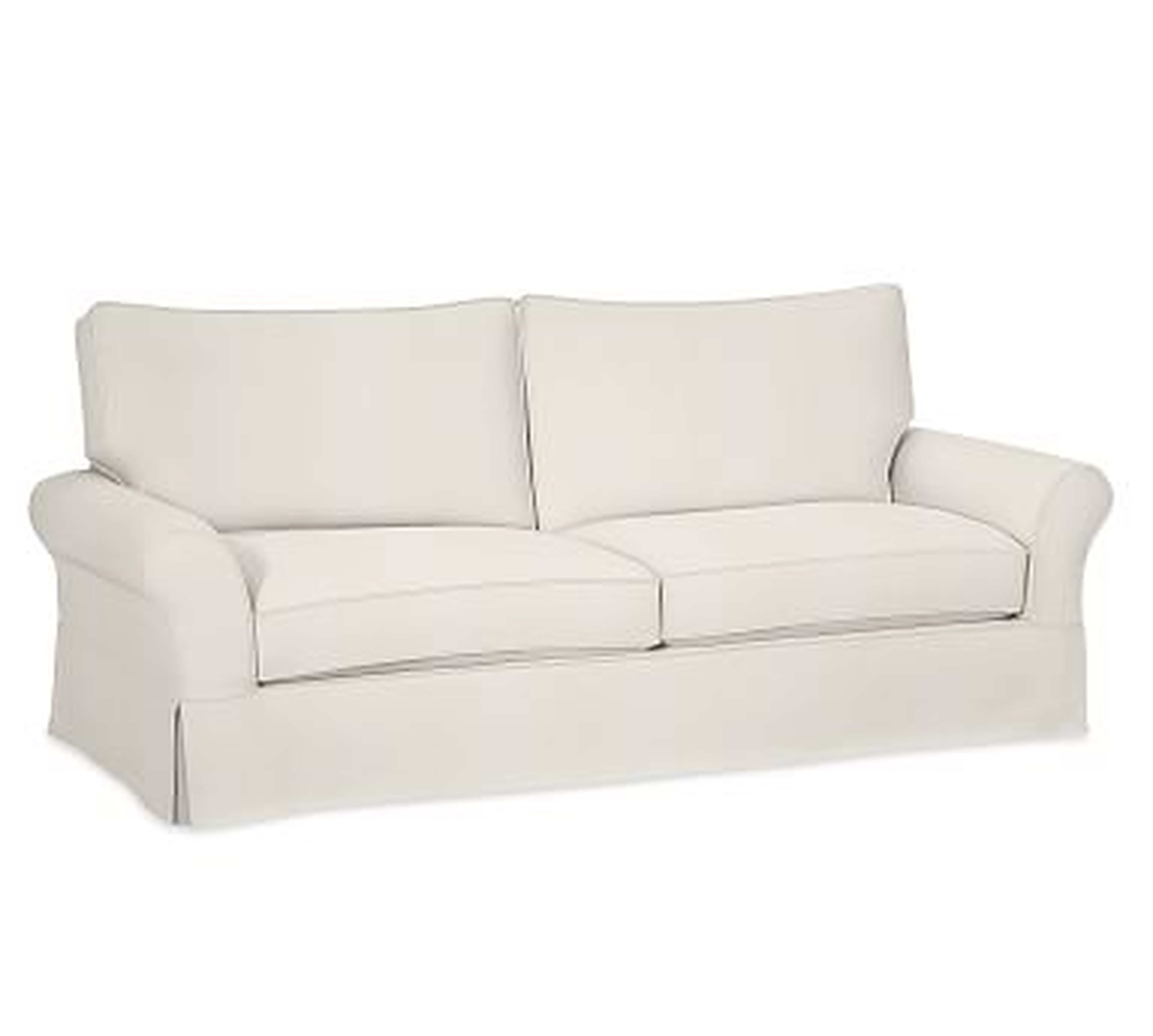 PB Comfort Roll Arm Slipcovered Grand Sofa 92", 2X2, Box Edge, Memory Foam Cushions, Denim Warm White - Pottery Barn