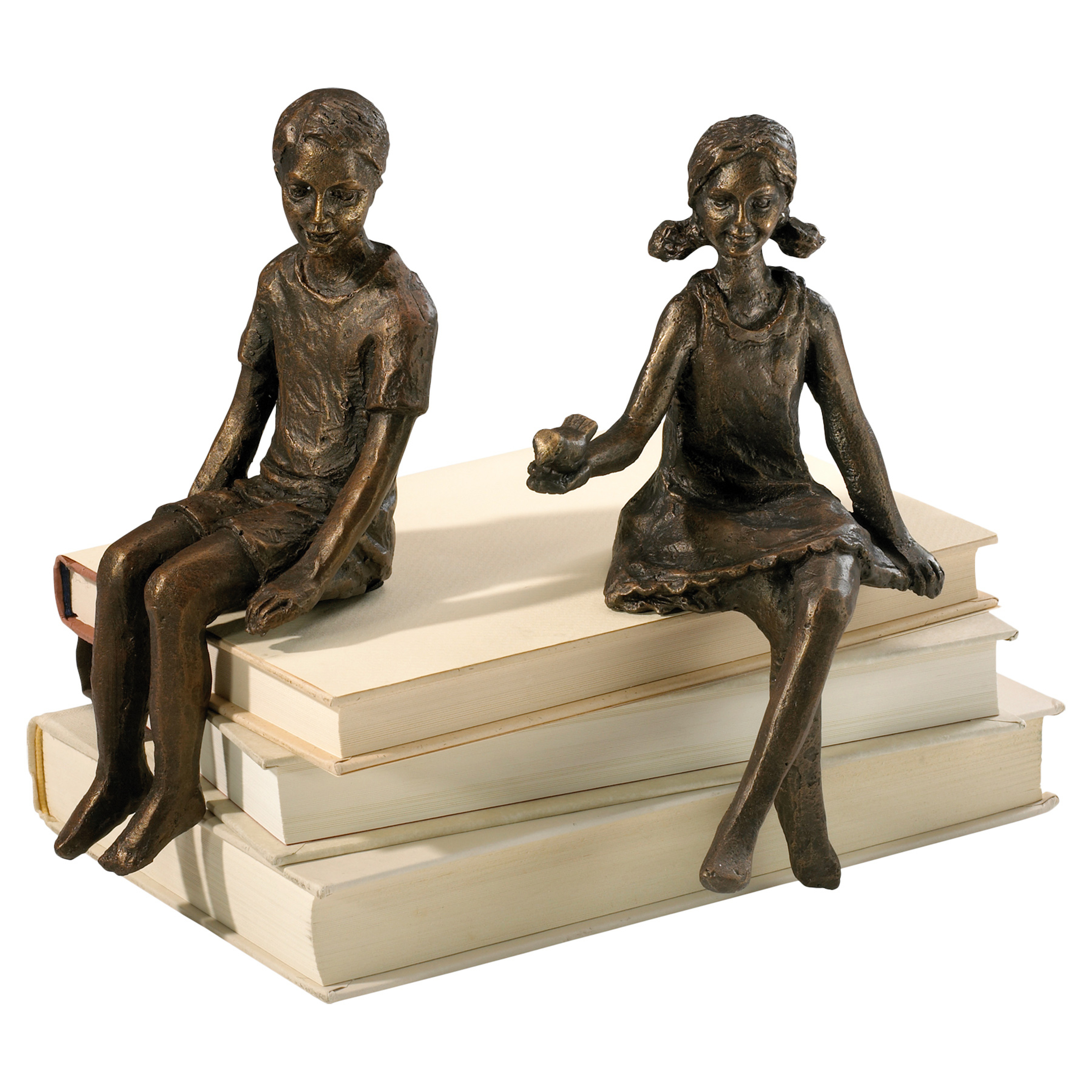 Mikaela Modern Classic Bronze Metal Decorative Girl Figurine Sculpture - Kathy Kuo Home