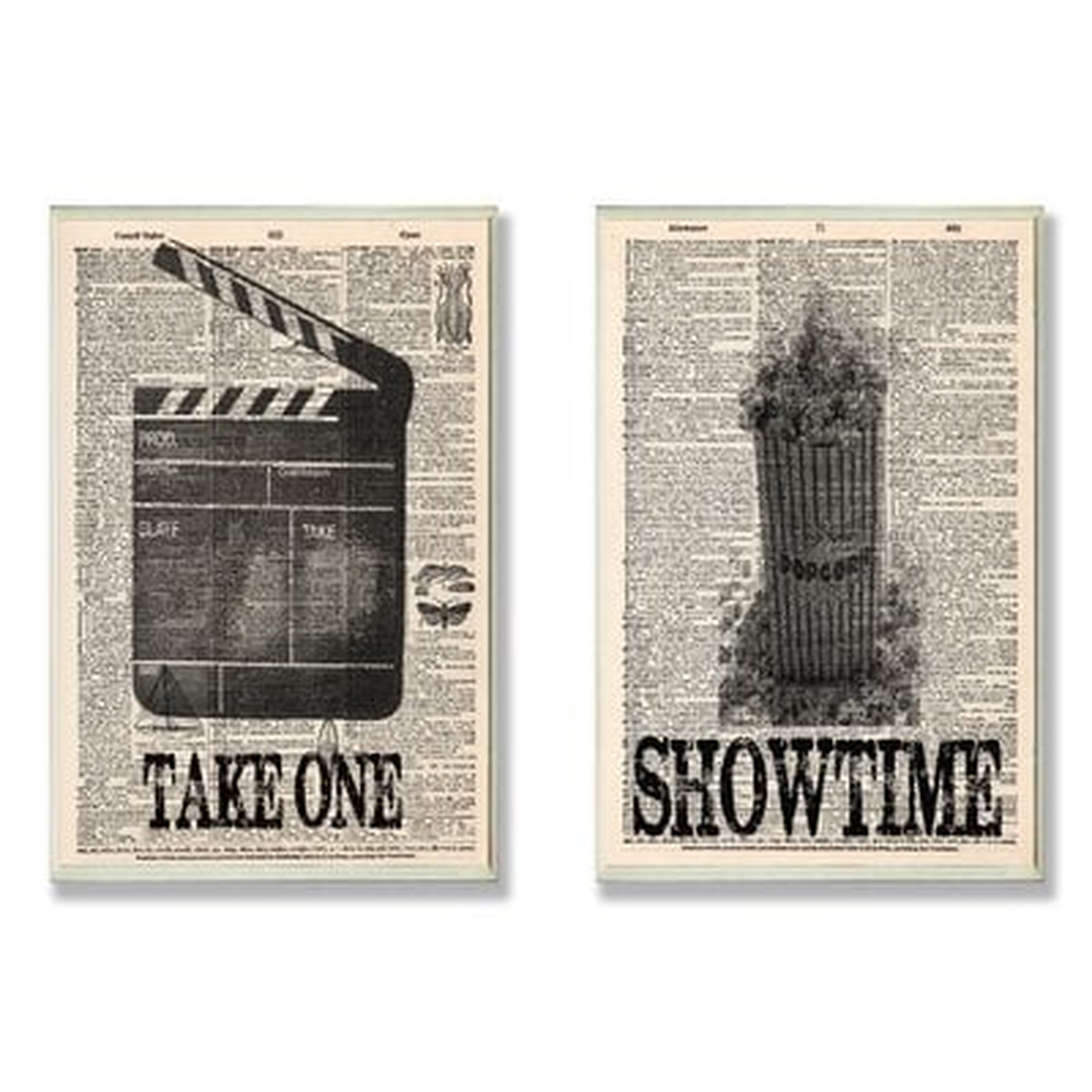 'Take One and Showtime Movie' 2 Piece Textual Art Wall Plaque Set - Wayfair