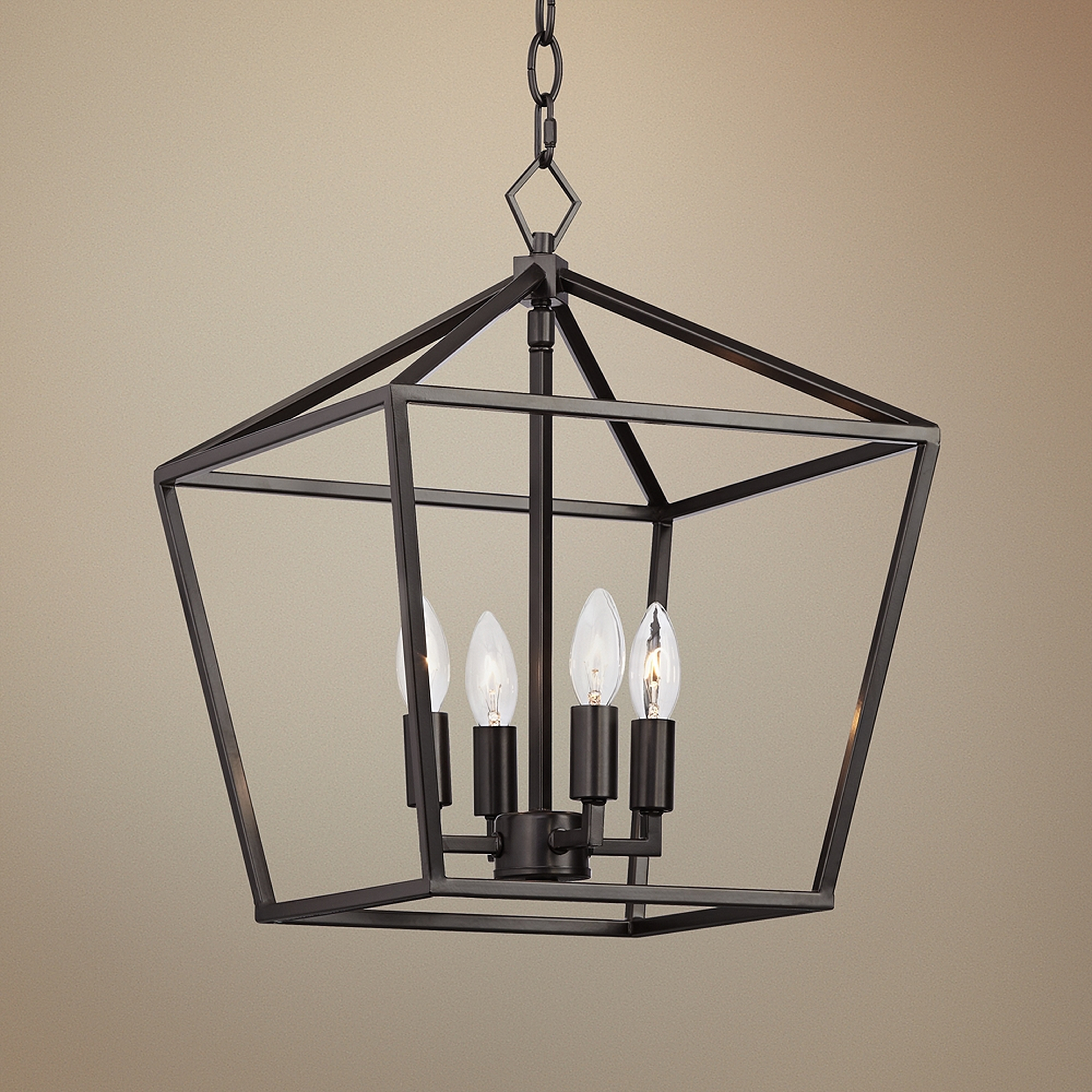 Queluz 13" Wide Bronze 4-Light Entry Pendant - Style # 45H73 - Lamps Plus