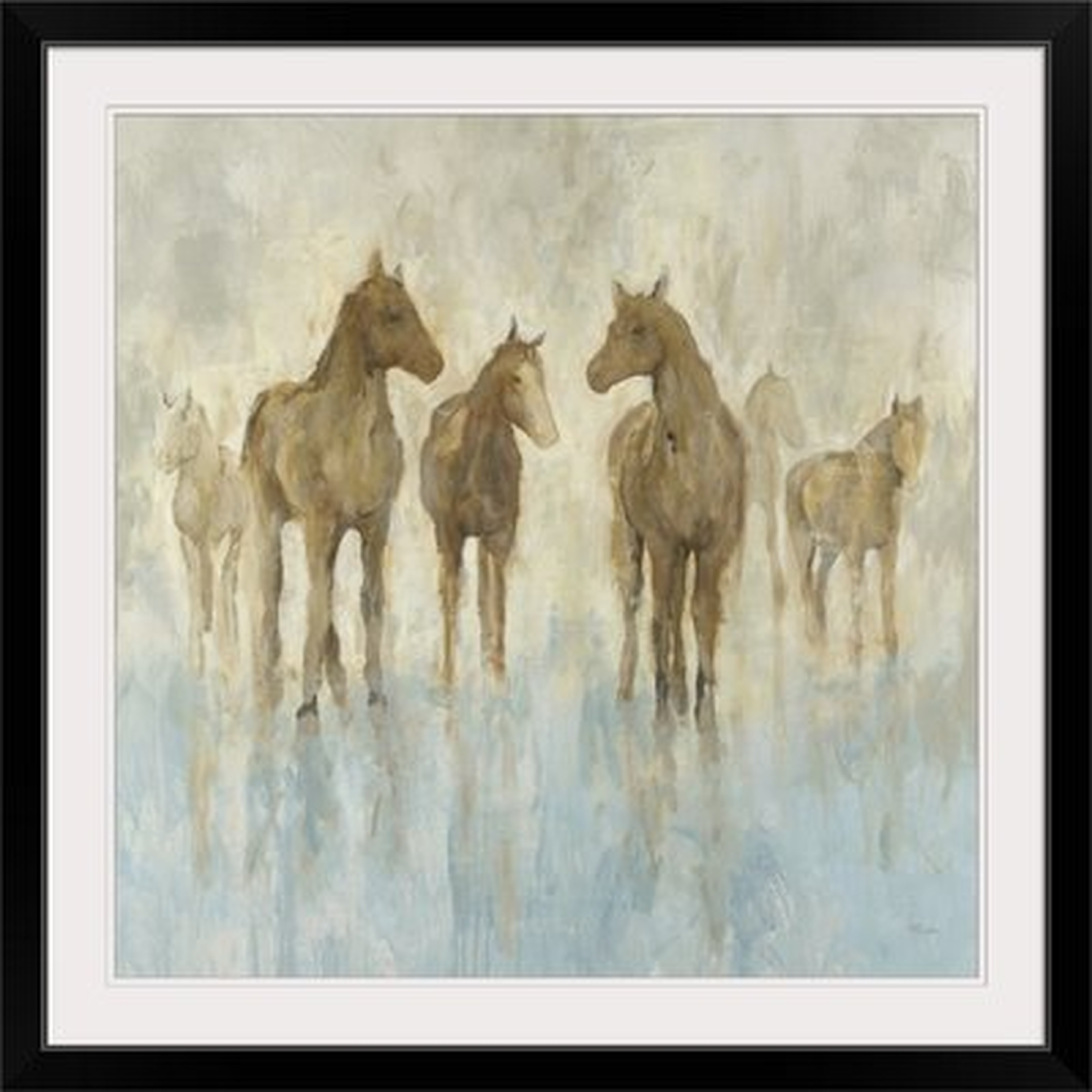 'Horses' Painting Print- 28"x28" - Wayfair