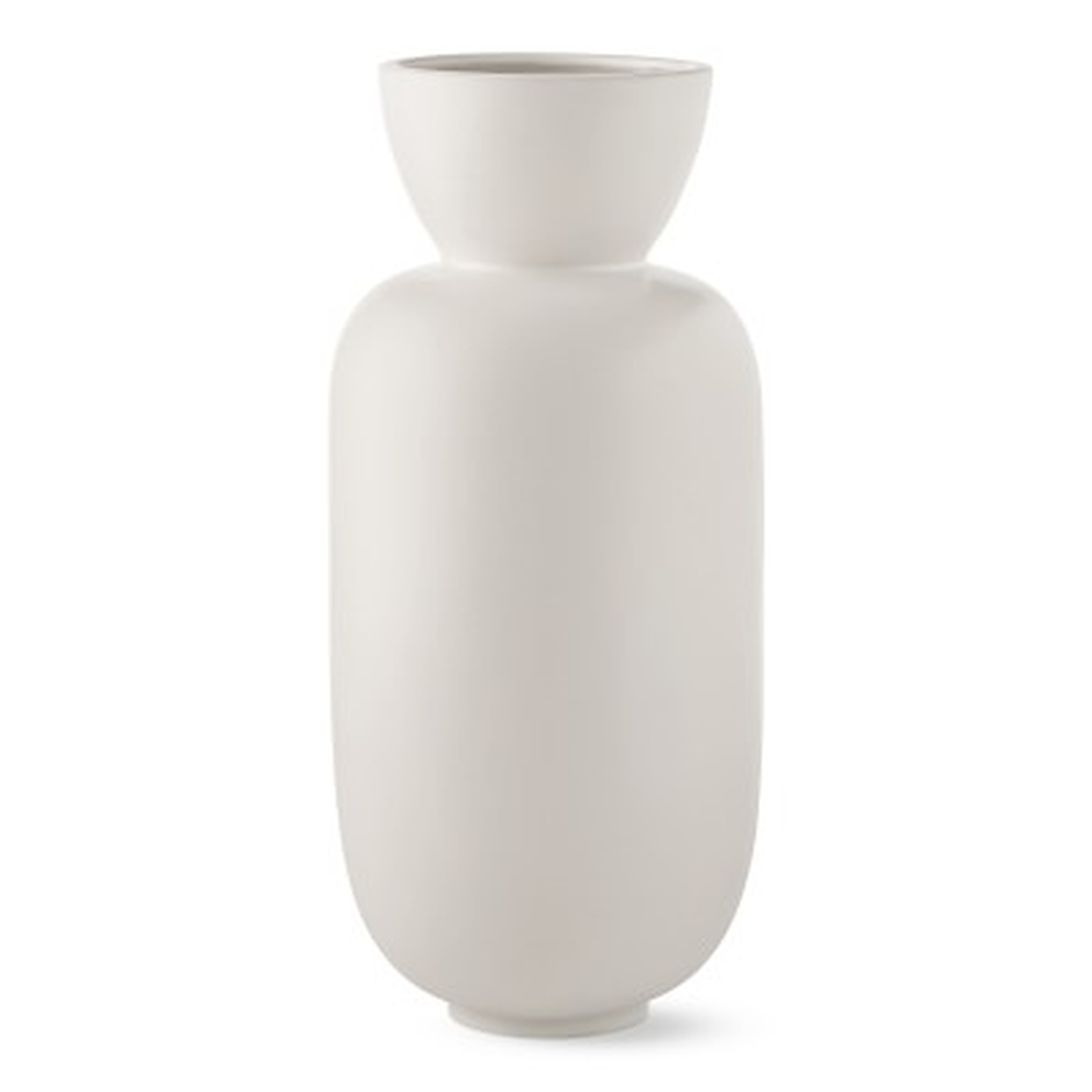 Larsen White Ceramic Vase, Large - Williams Sonoma