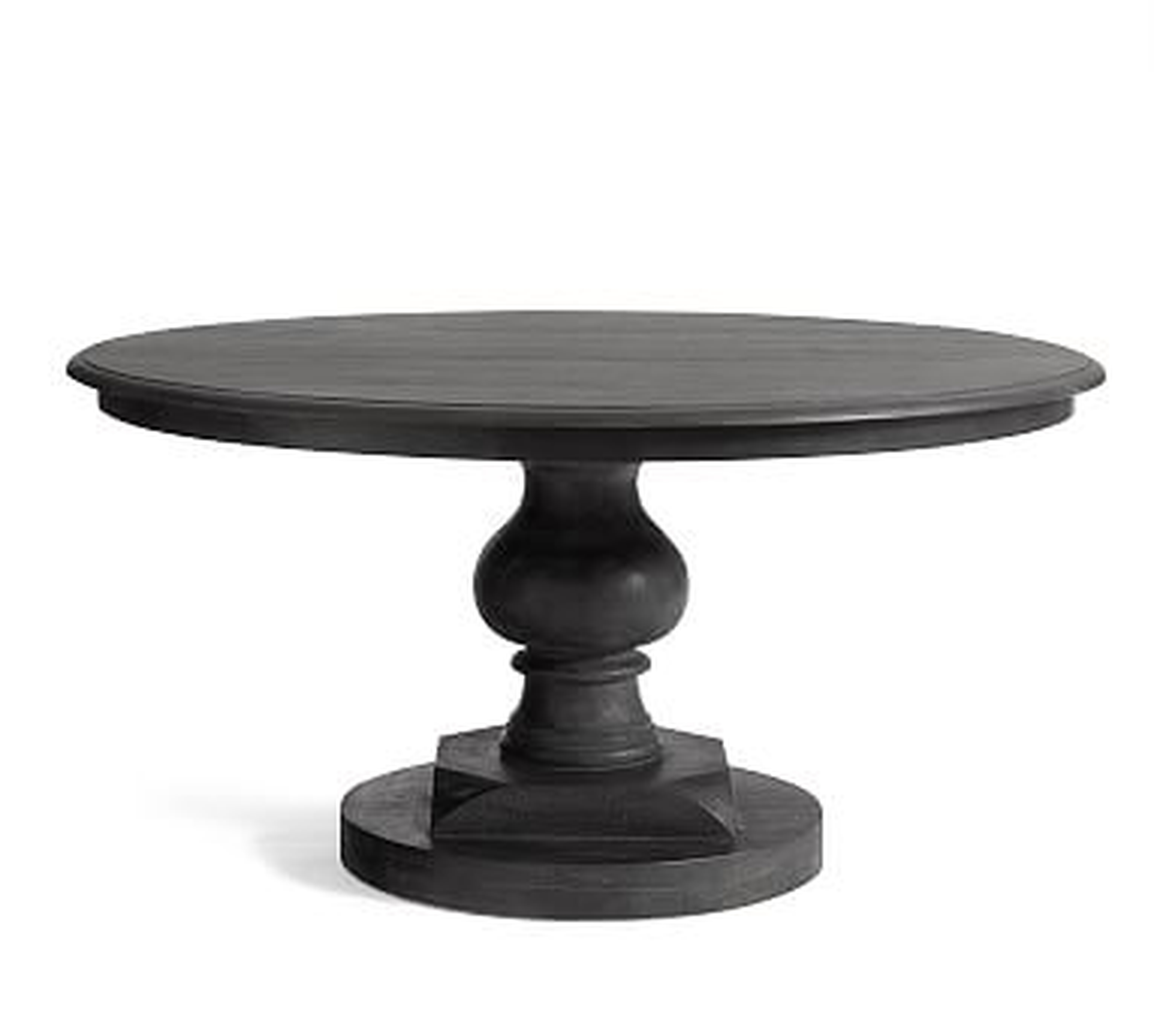 Nolan Round Pedestal Dining Table, Rustic Sable, 60"D - Pottery Barn