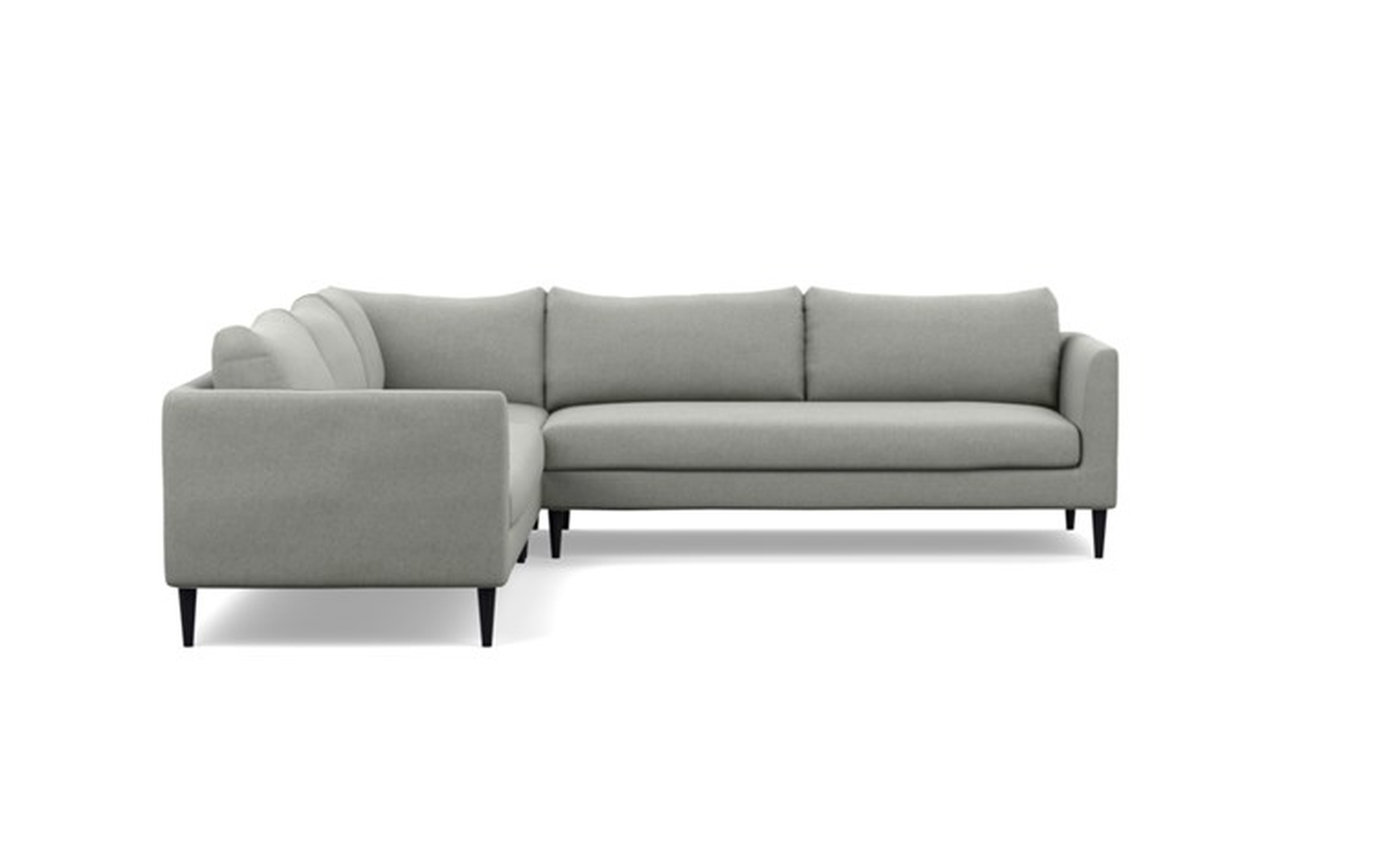 Owens Corner Sectional with Ecru Fabric and Painted Black legs - Interior Define