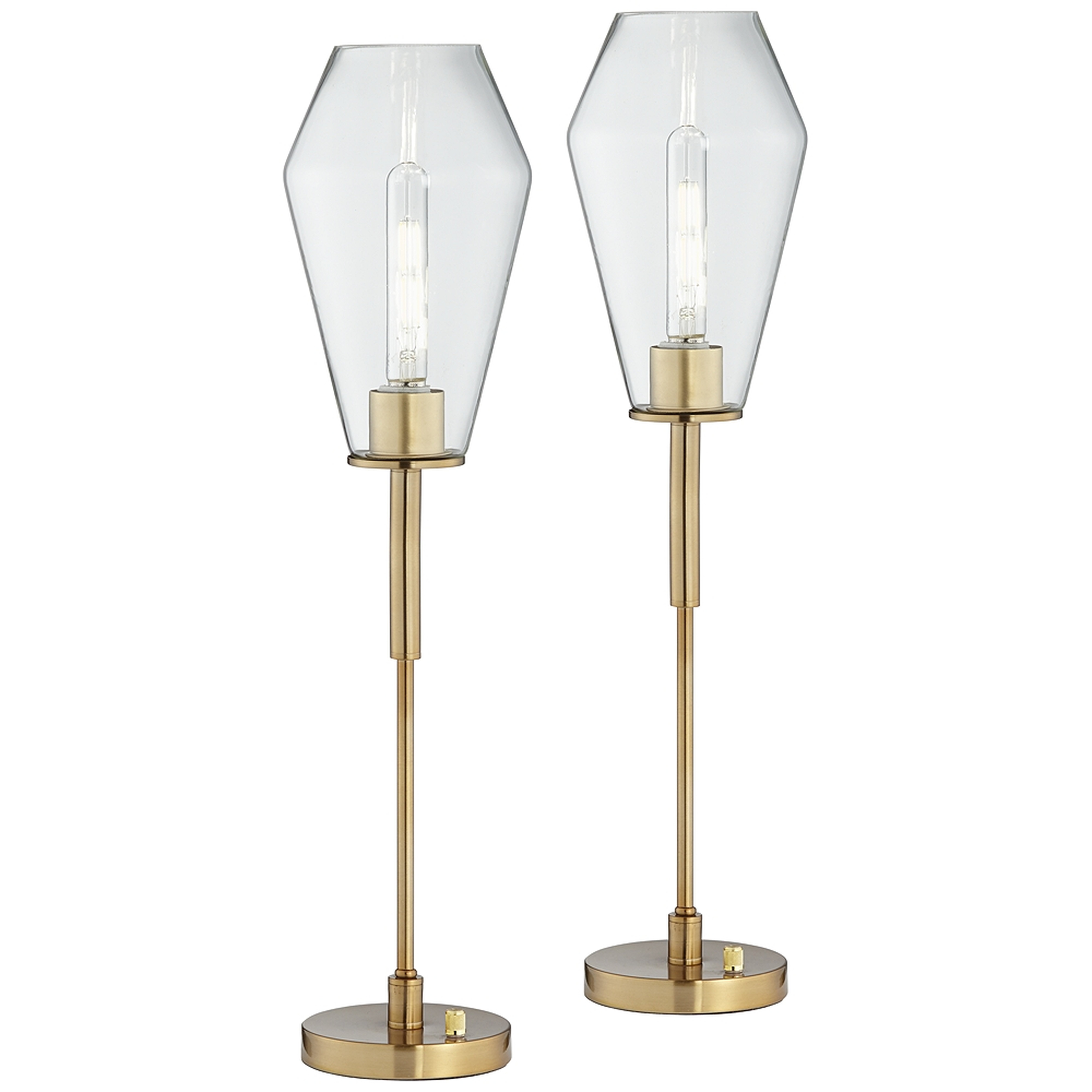 Ellis Gold Metal Uplight Console Table Lamps Set of 2 - Style # 66D46 - Lamps Plus