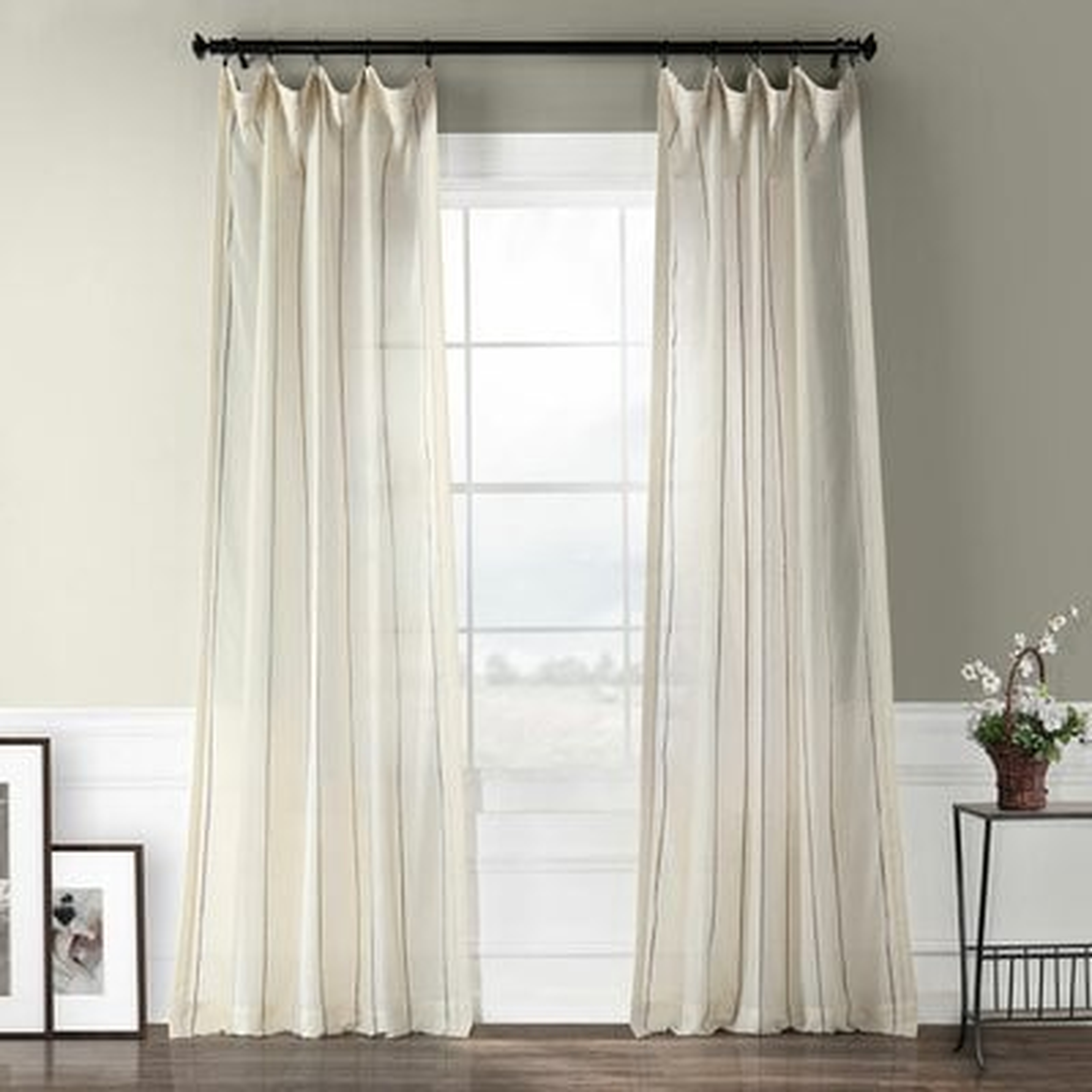 Shattuck Aruba Striped Sheer Rod Pocket Curtain Panels - AllModern