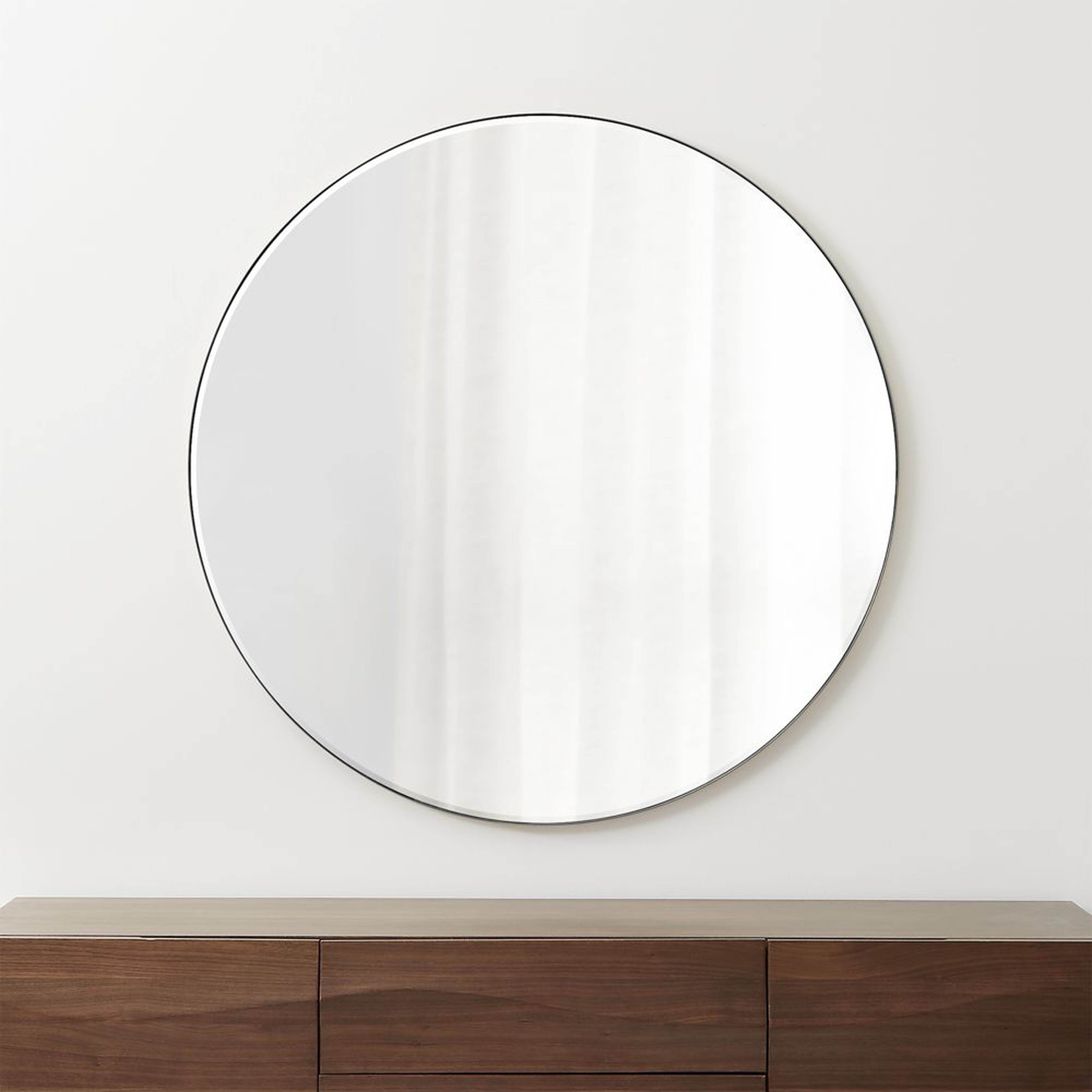 Edge Silver Round 48" Wall Mirror - Crate and Barrel