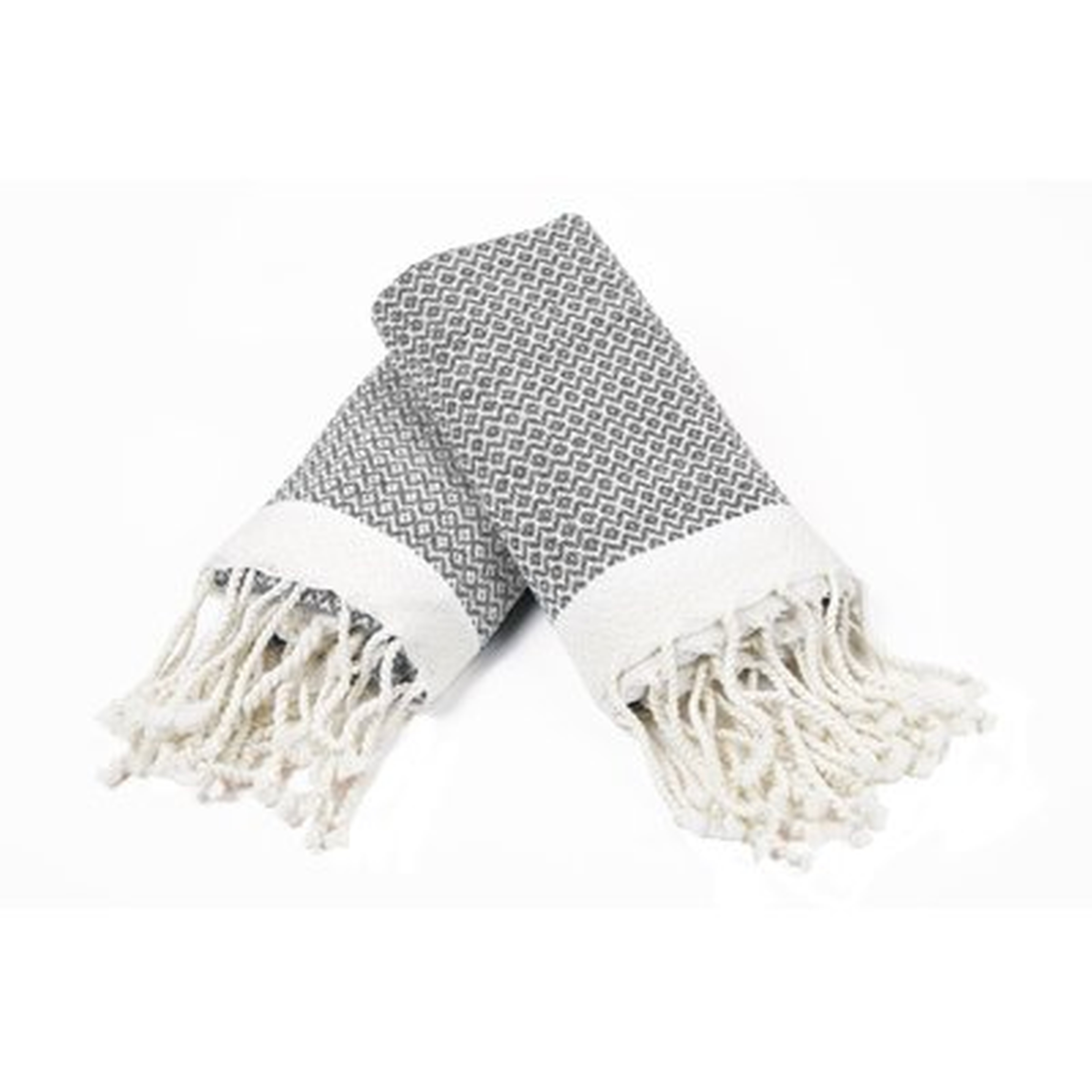 100% Cotton Diamond Weave Tassled Hand Towel - Birch Lane