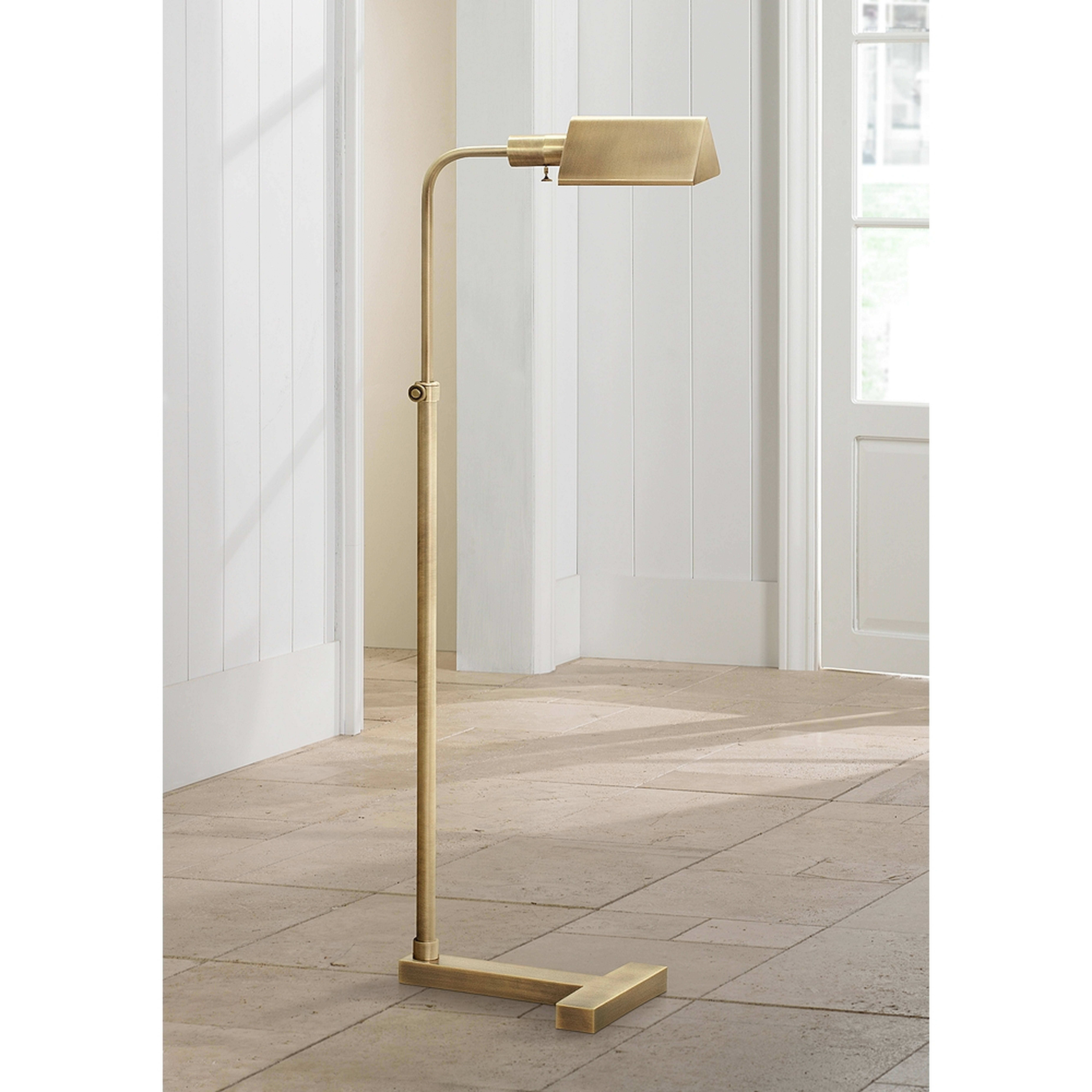 Fairfax Adjustable Antique Brass Pharmacy Floor Lamp - Style # 1D677 - Lamps Plus