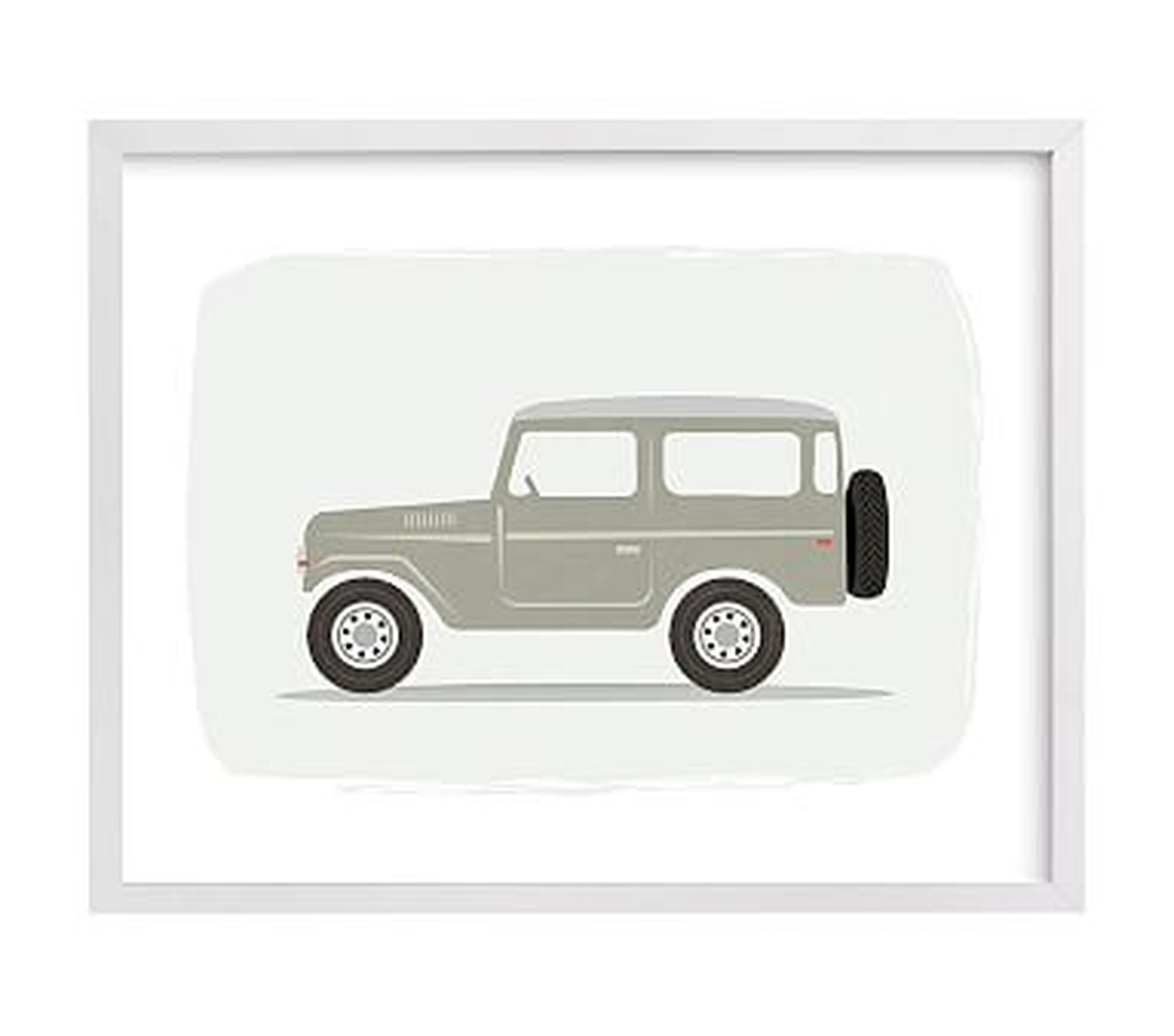 Minted(R) Vintage Land Cruiser, Wall Art by Karidy Walker; Gray, 14x11, White - Pottery Barn Kids