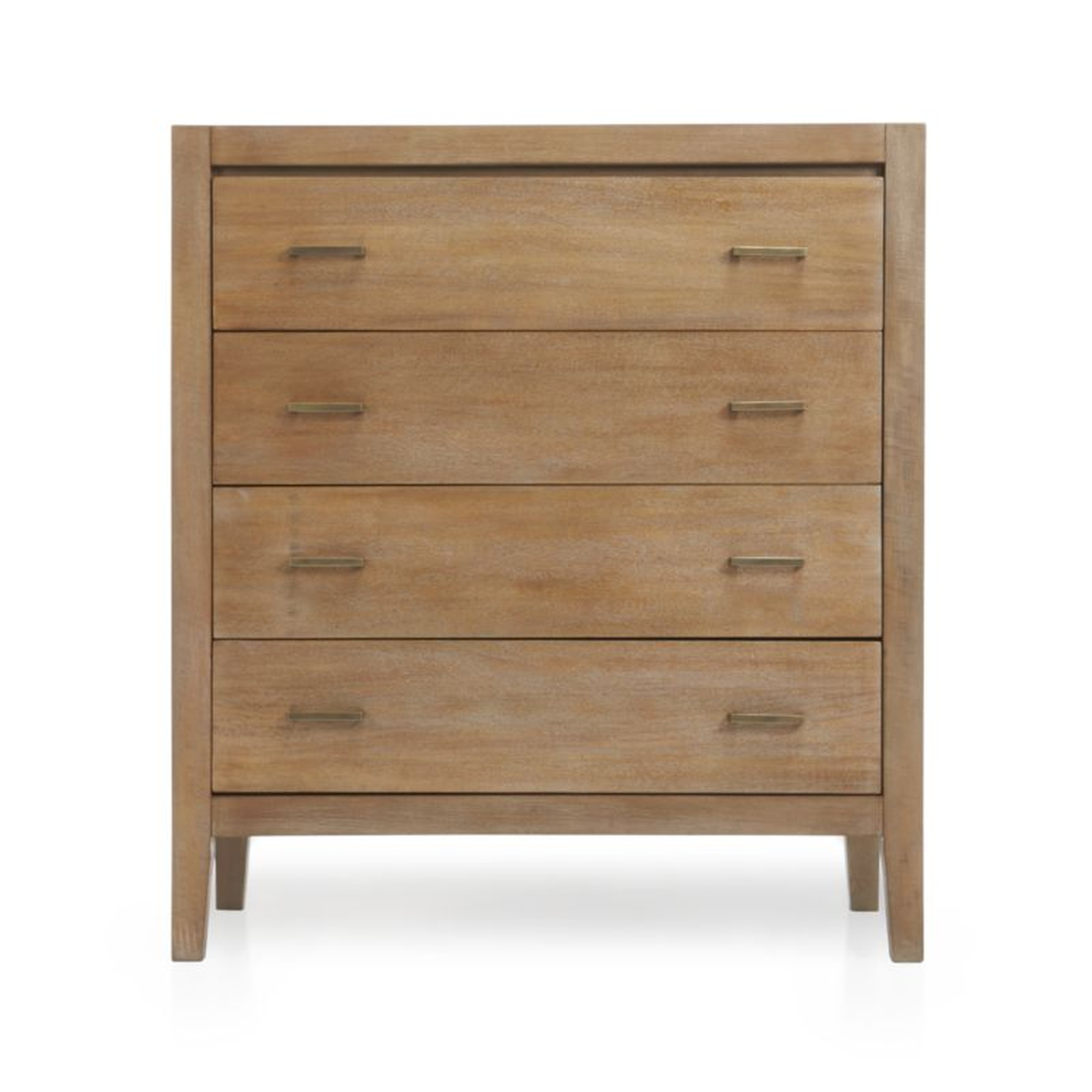Dawson Light Brown Wood 4-Drawer Chest - Crate and Barrel