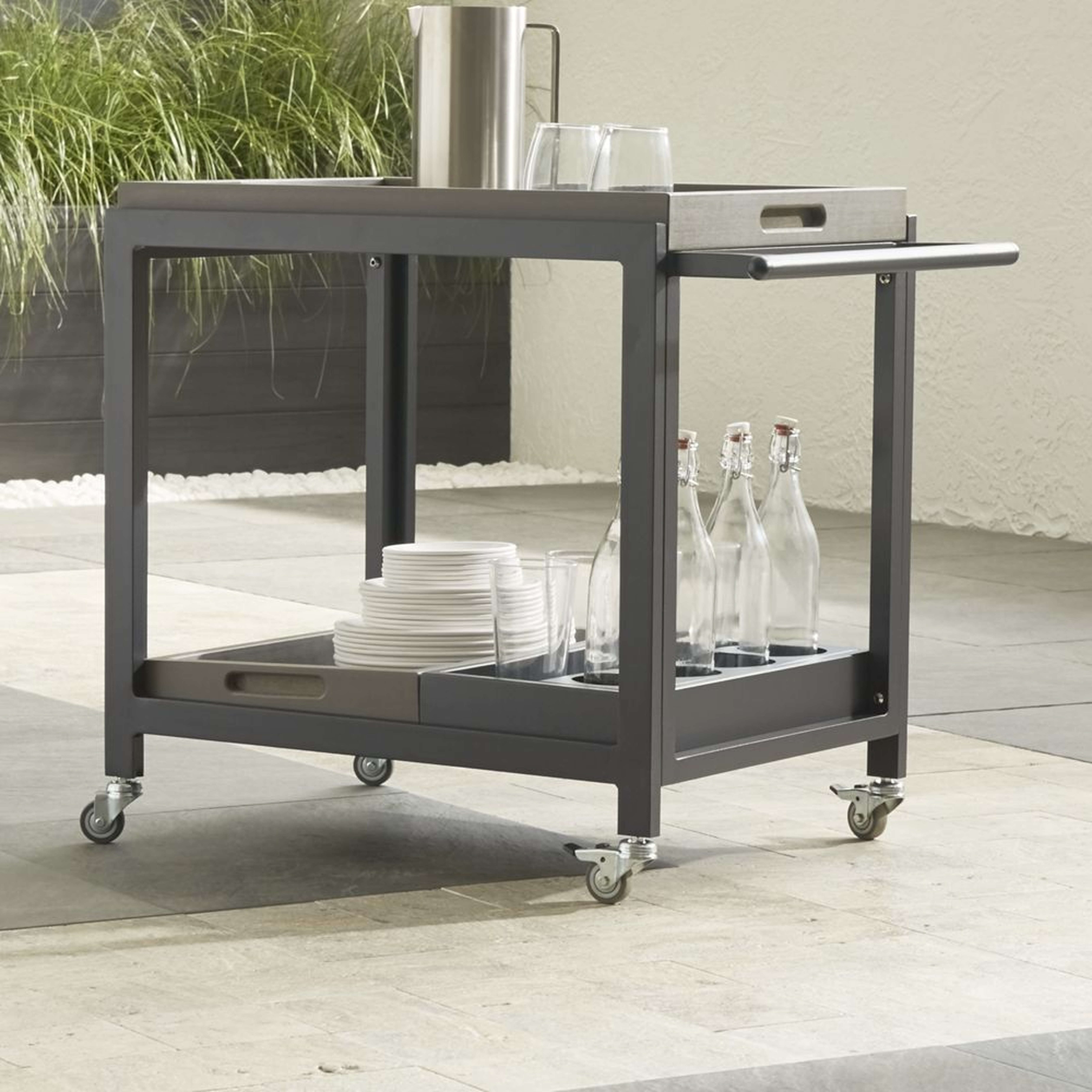 Alfresco II Grey Cart with Casters - Crate and Barrel