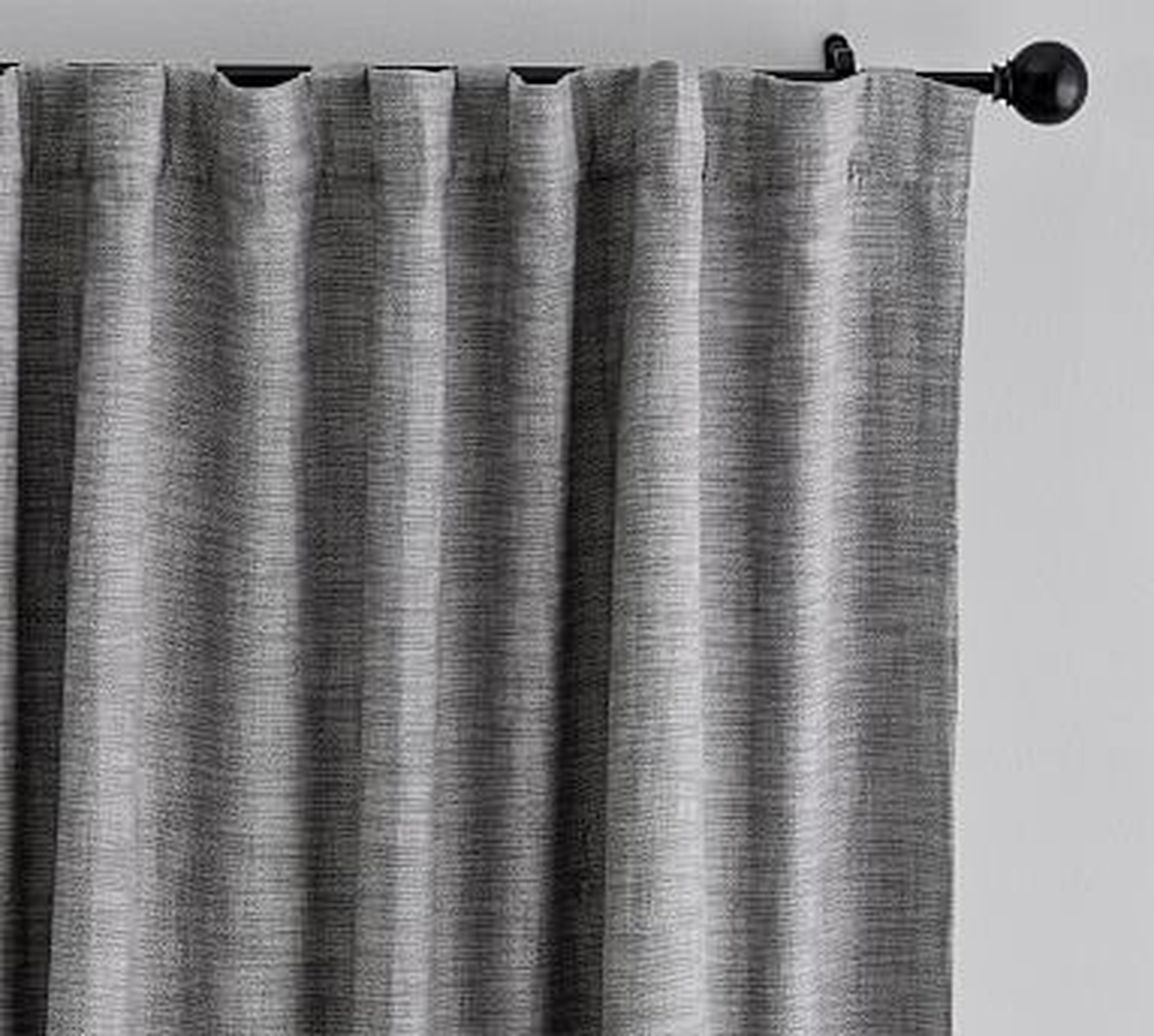 Seaton Textured Cotton Blackout Curtain, 96", Flagstone - Pottery Barn