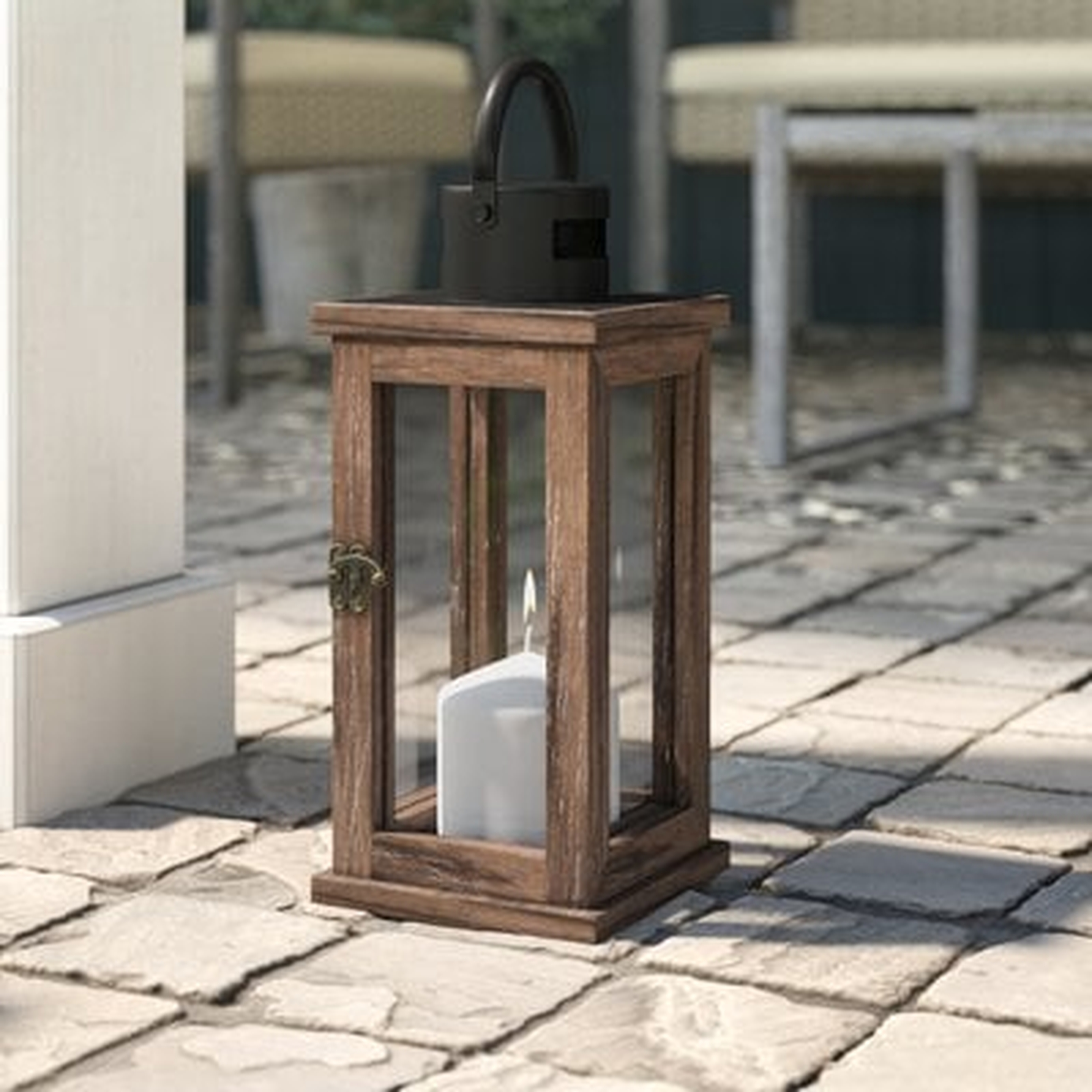 Wood/Glass Lantern - Birch Lane