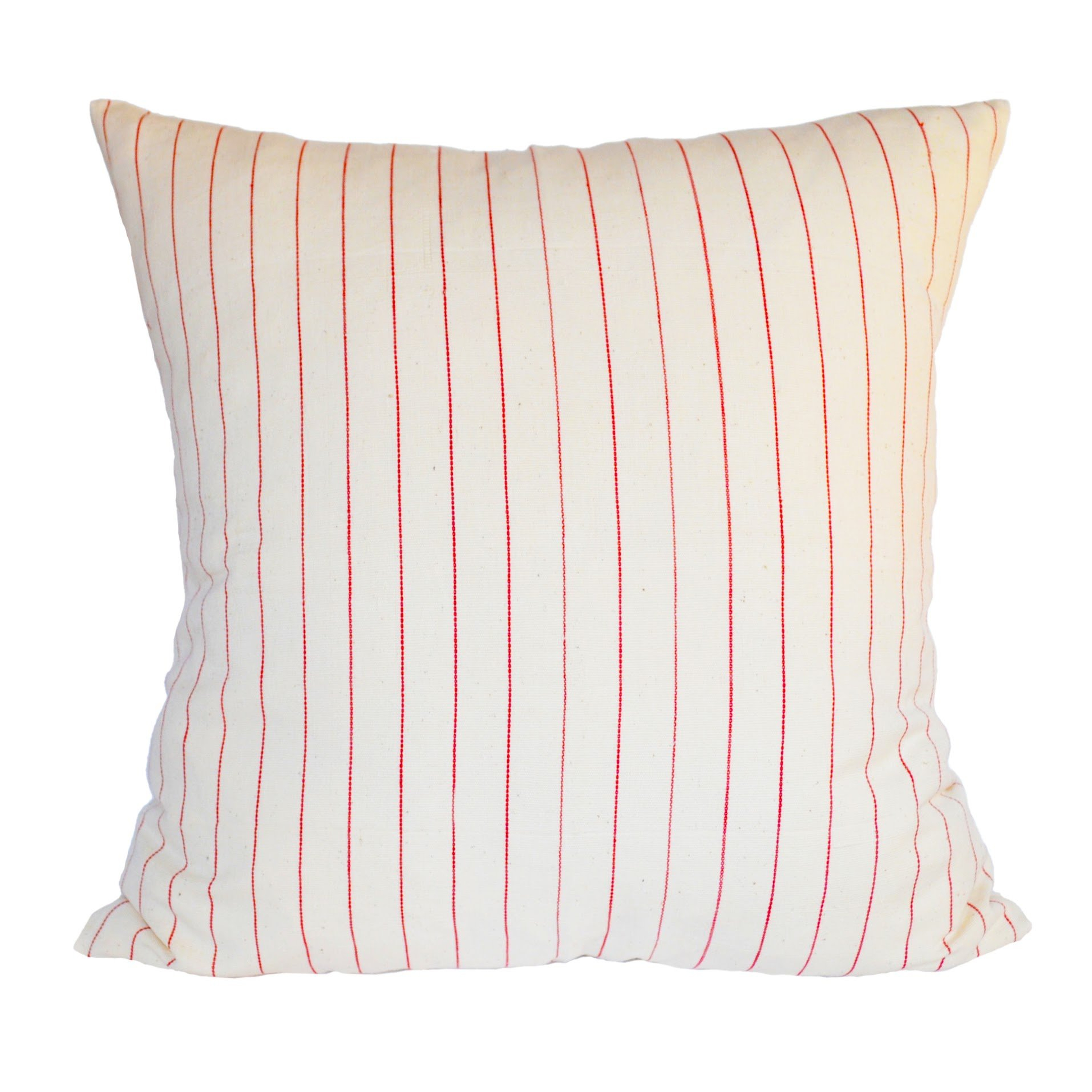 cream with red stripe pillow - PillowPia