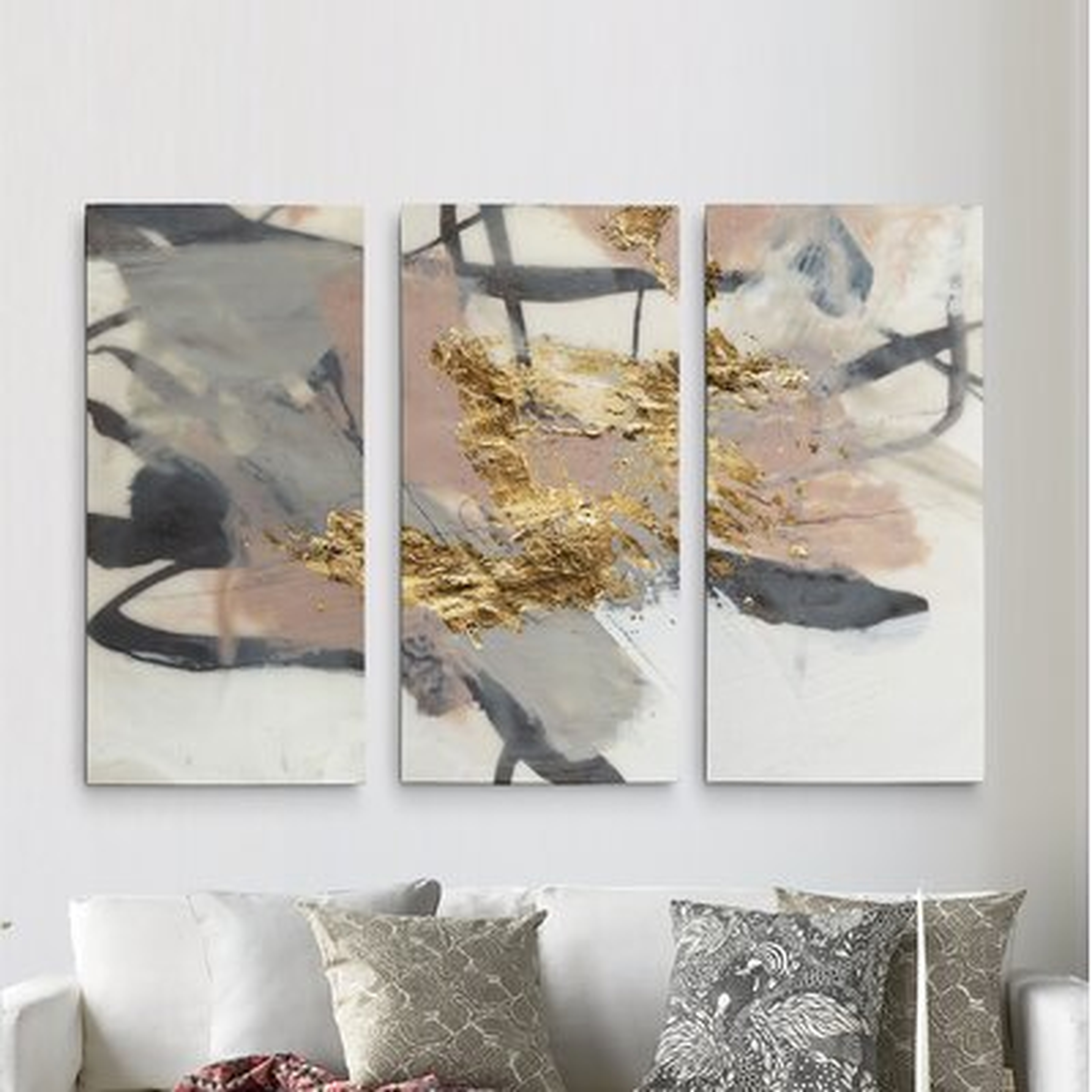 A Premium 'Golden Blush II' Print Multi-Piece Image on Canvas - Wayfair