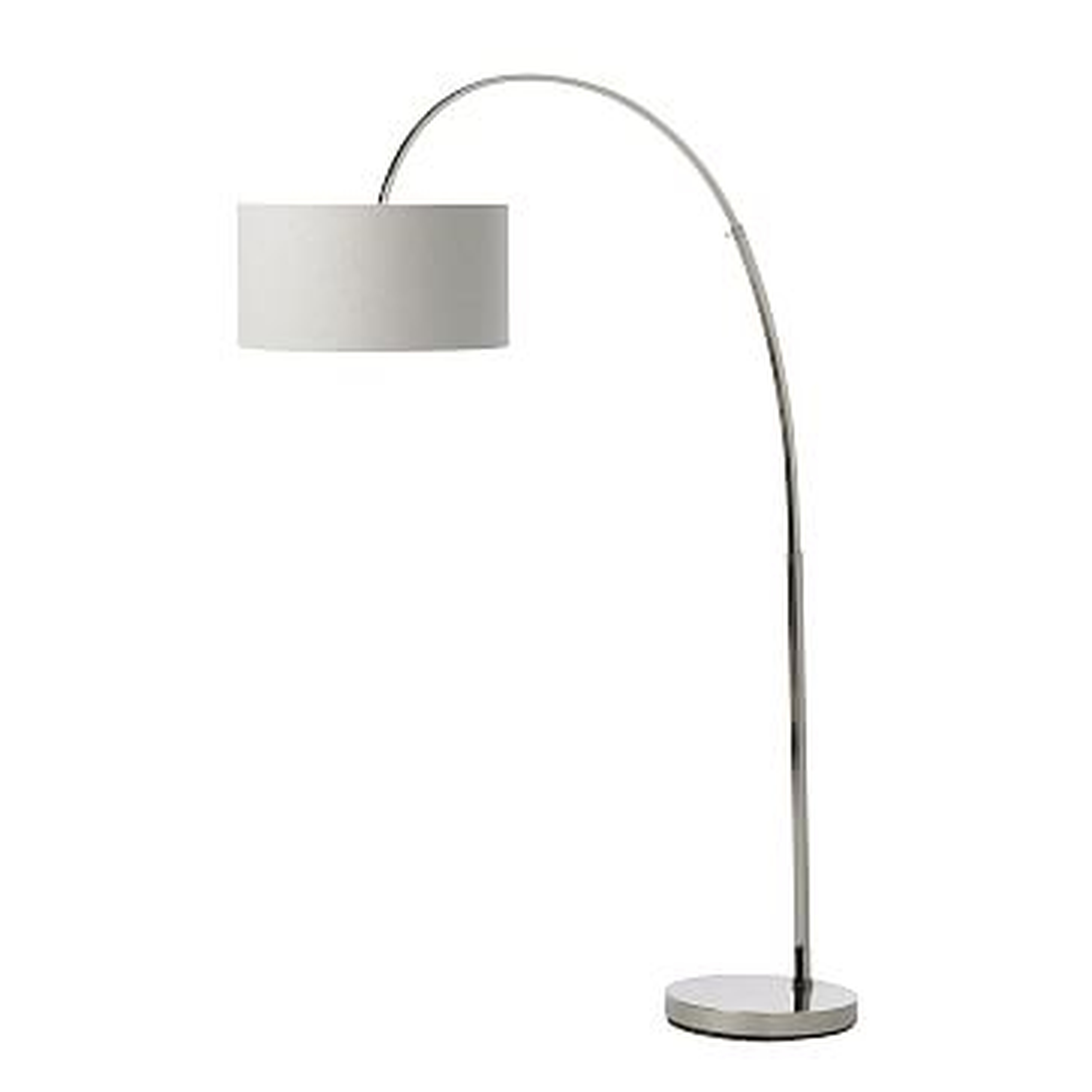 Overarching Floor Lamp Polished Nickel/White - West Elm