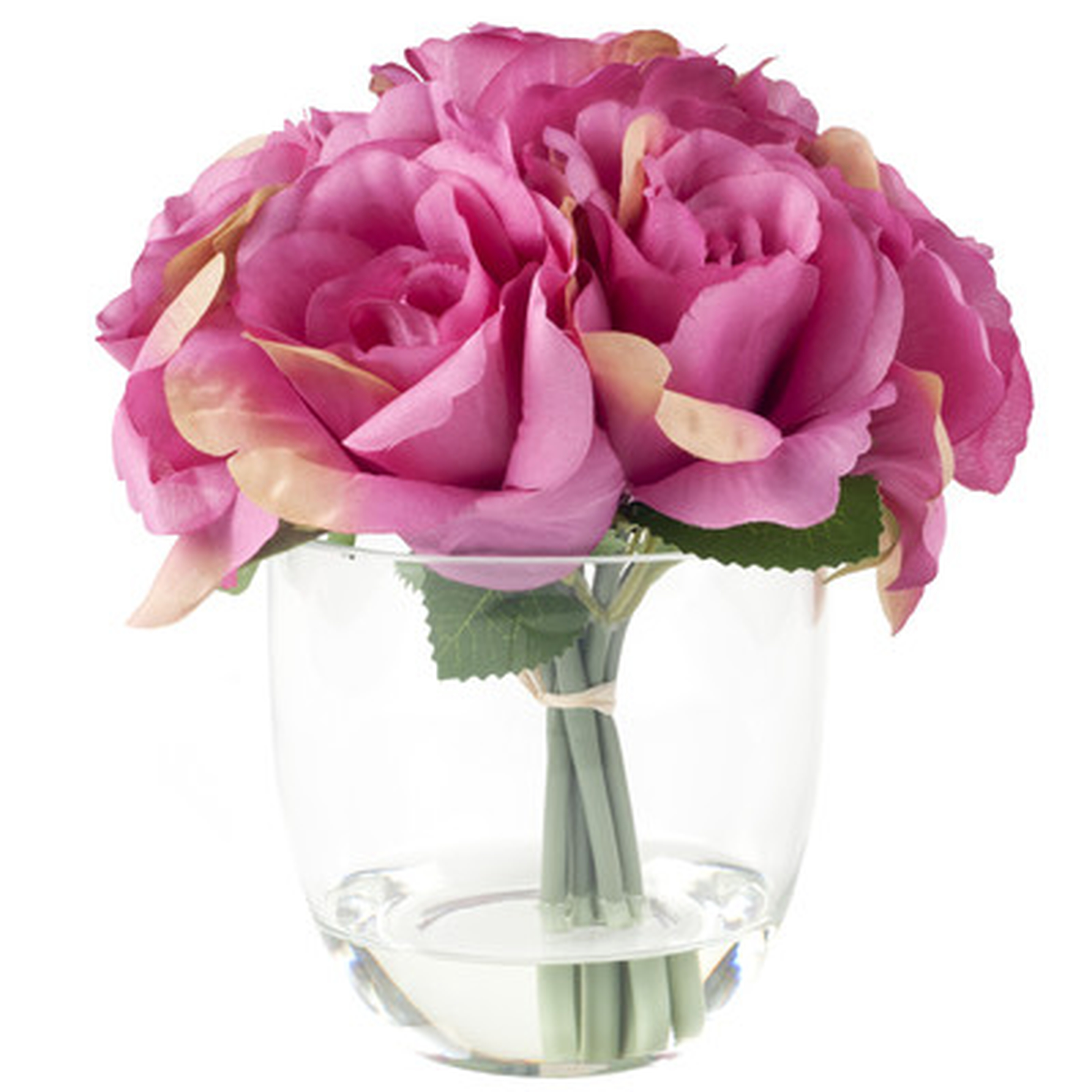 Rose Floral Arrangement in Glass Vase - AllModern