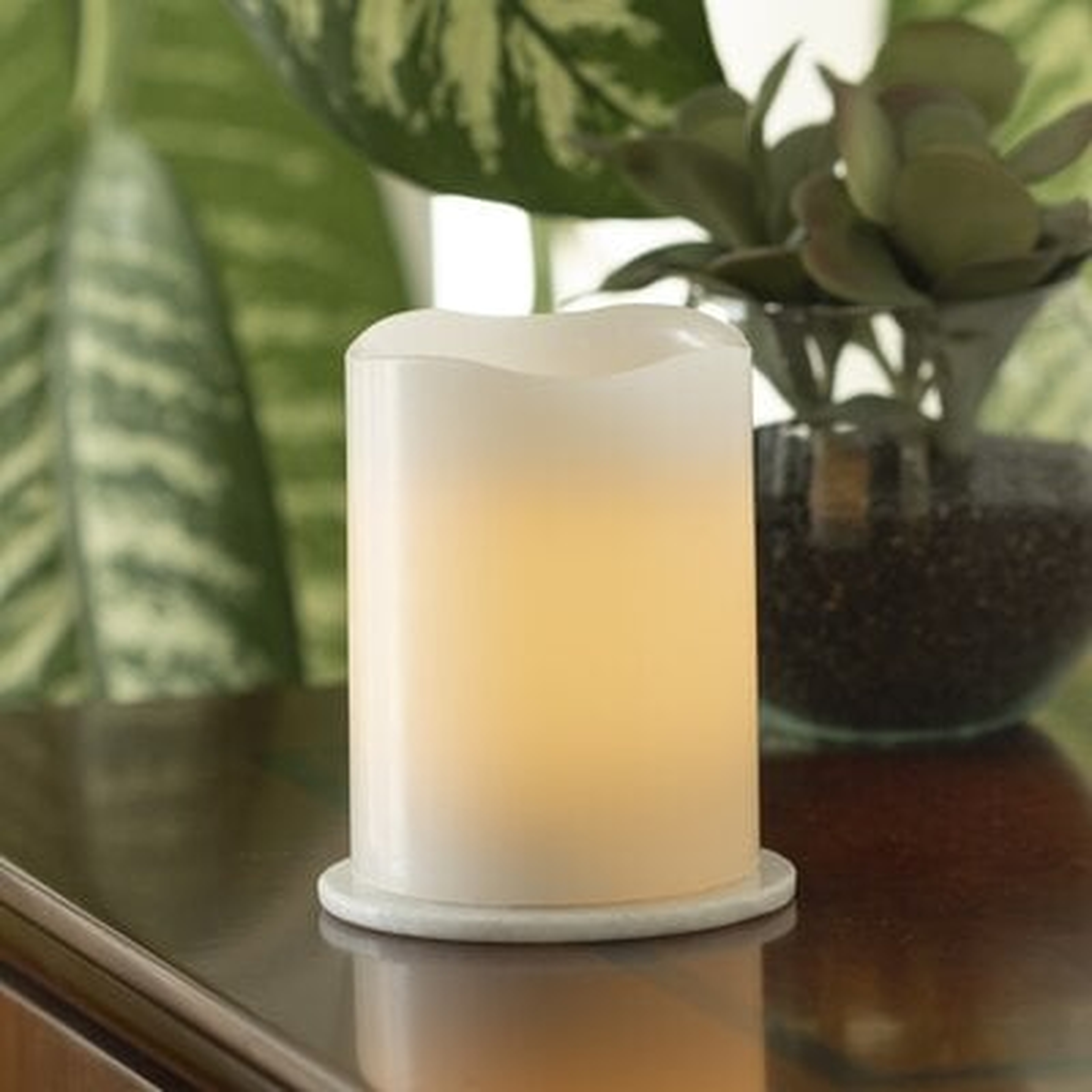 Flameless LED Pillar Candle, 3" X 4" - Wayfair
