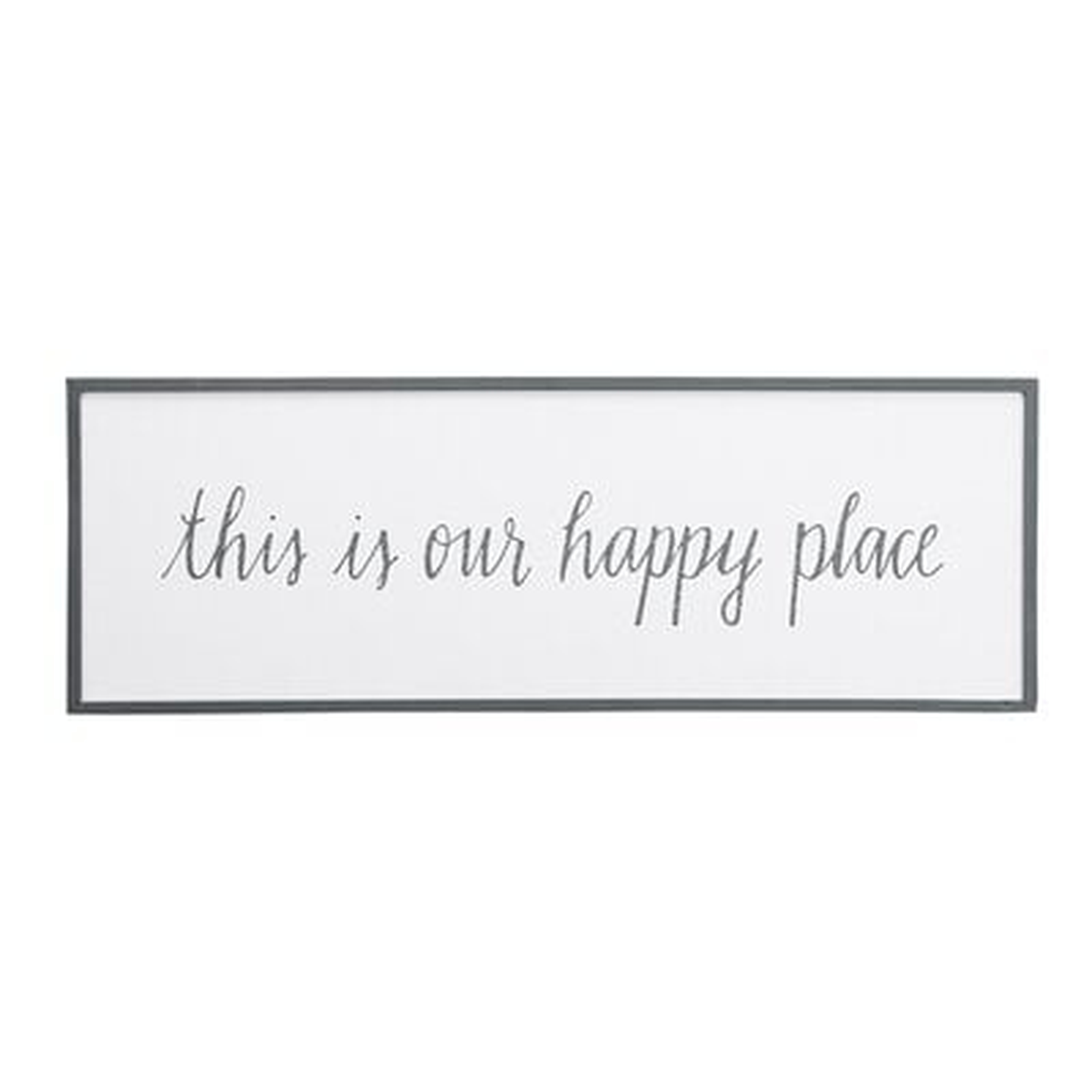 Our Happy Place - Picture Frame Textual Art Print on Wood - Birch Lane