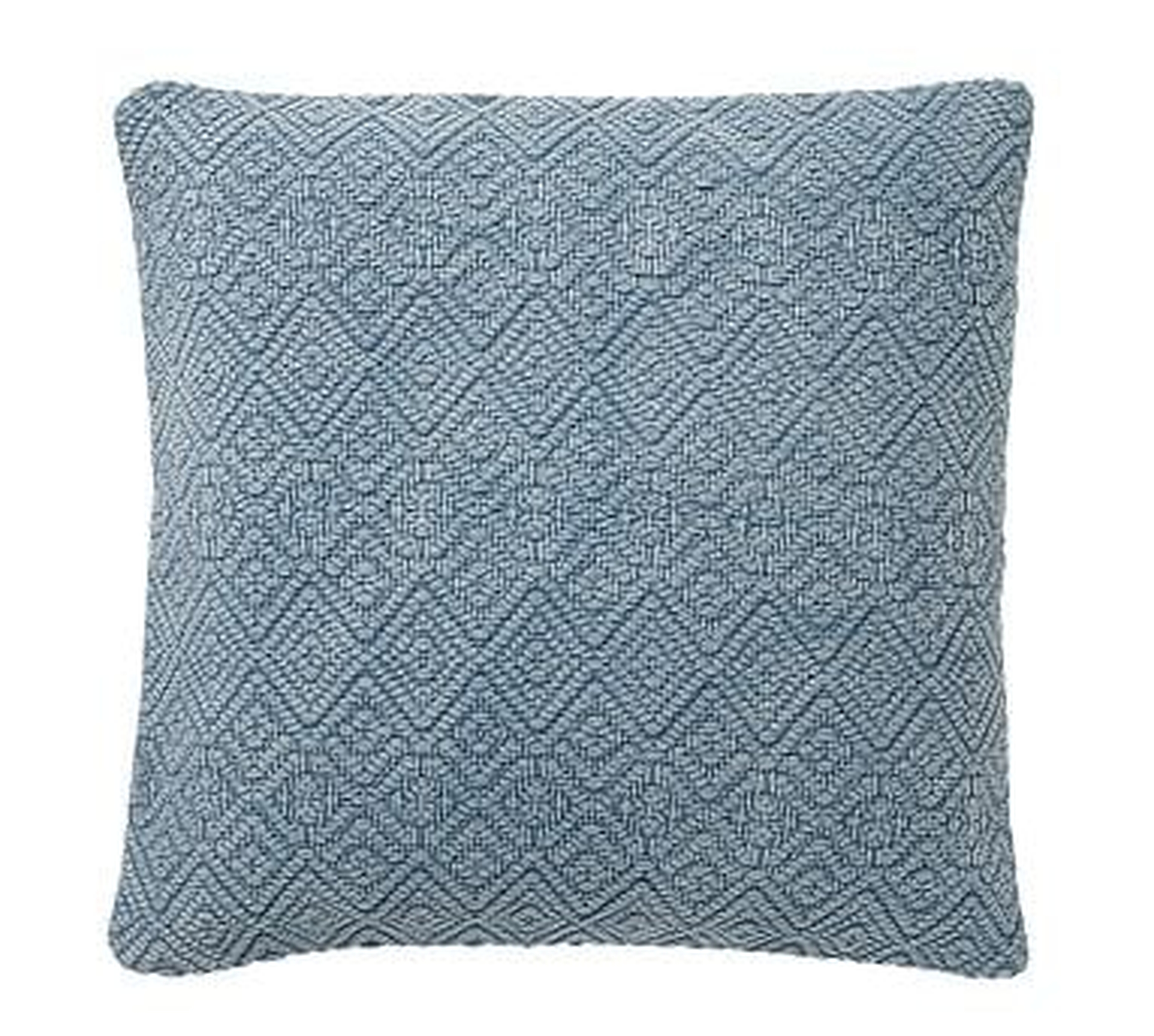Washed Diamond Pillow Cover, 20", Blue Dusk - Pottery Barn