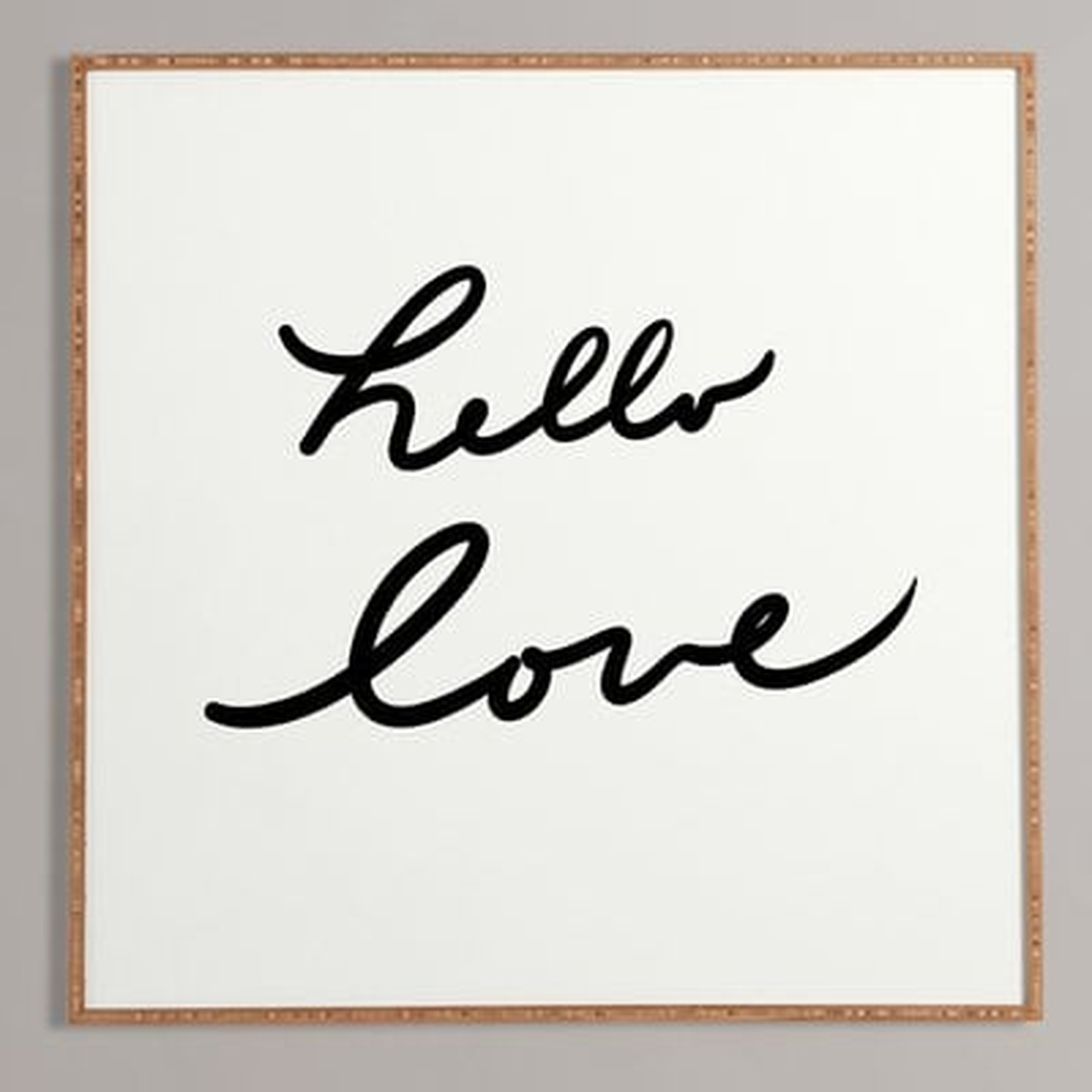 Hello Love on White' Framed Textual Art by Lisa Argyropoulos - Picture Frame Graphic Art Print on Wood - AllModern