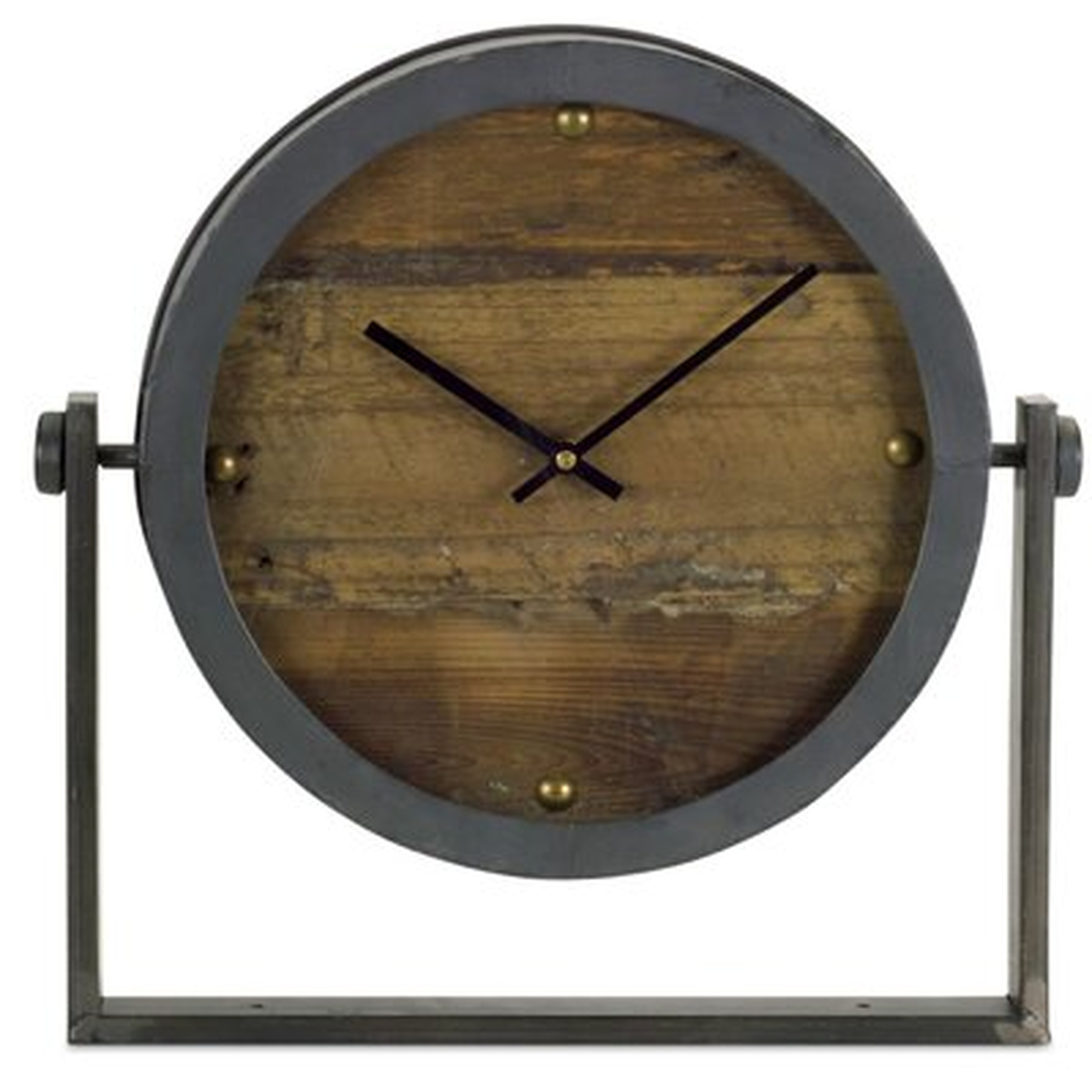 Tieton Clock 15.5"H Metal/Glass - Wayfair