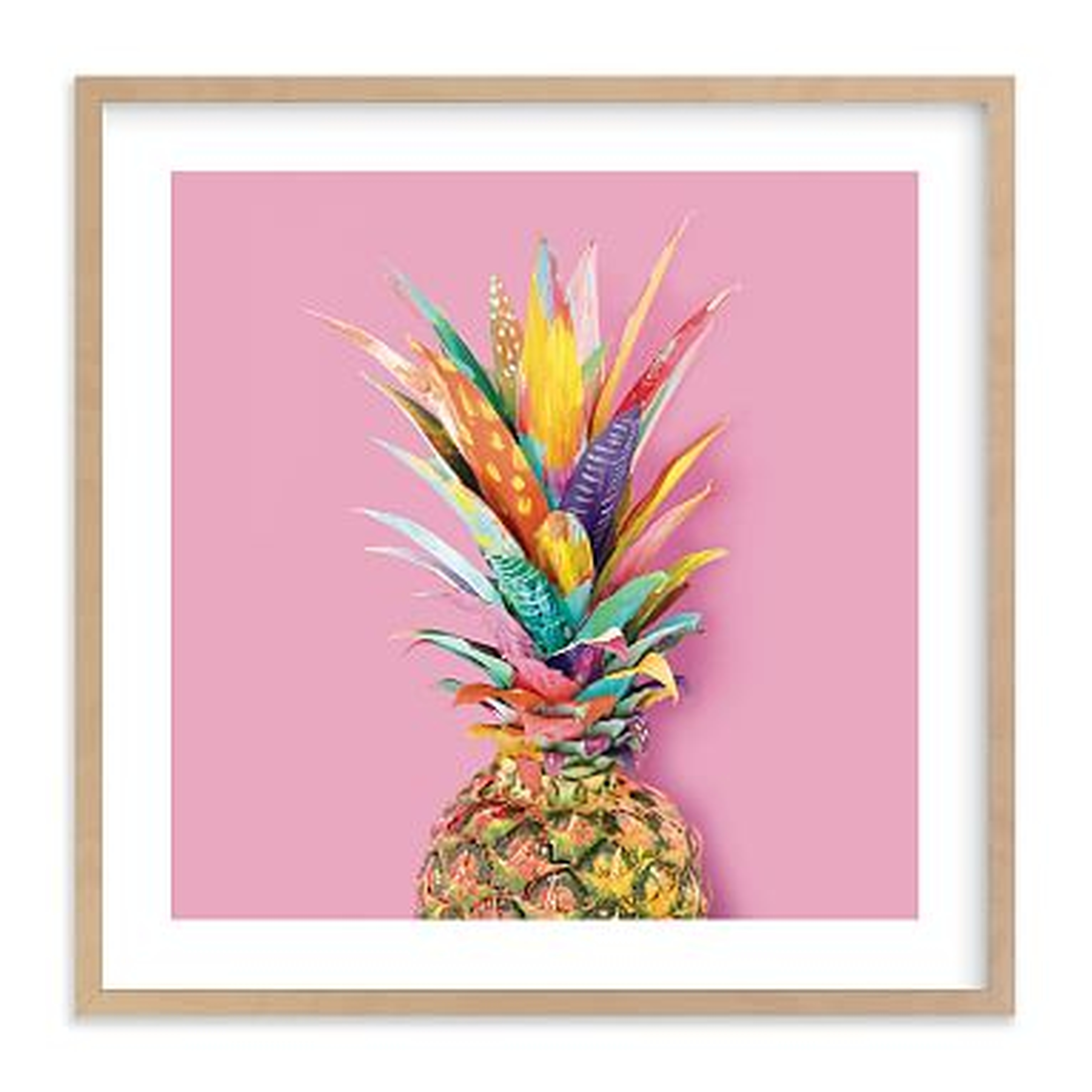 Pineapple Crown Wall Art by Minted(R), 11 x 11, Natural - Pottery Barn Teen