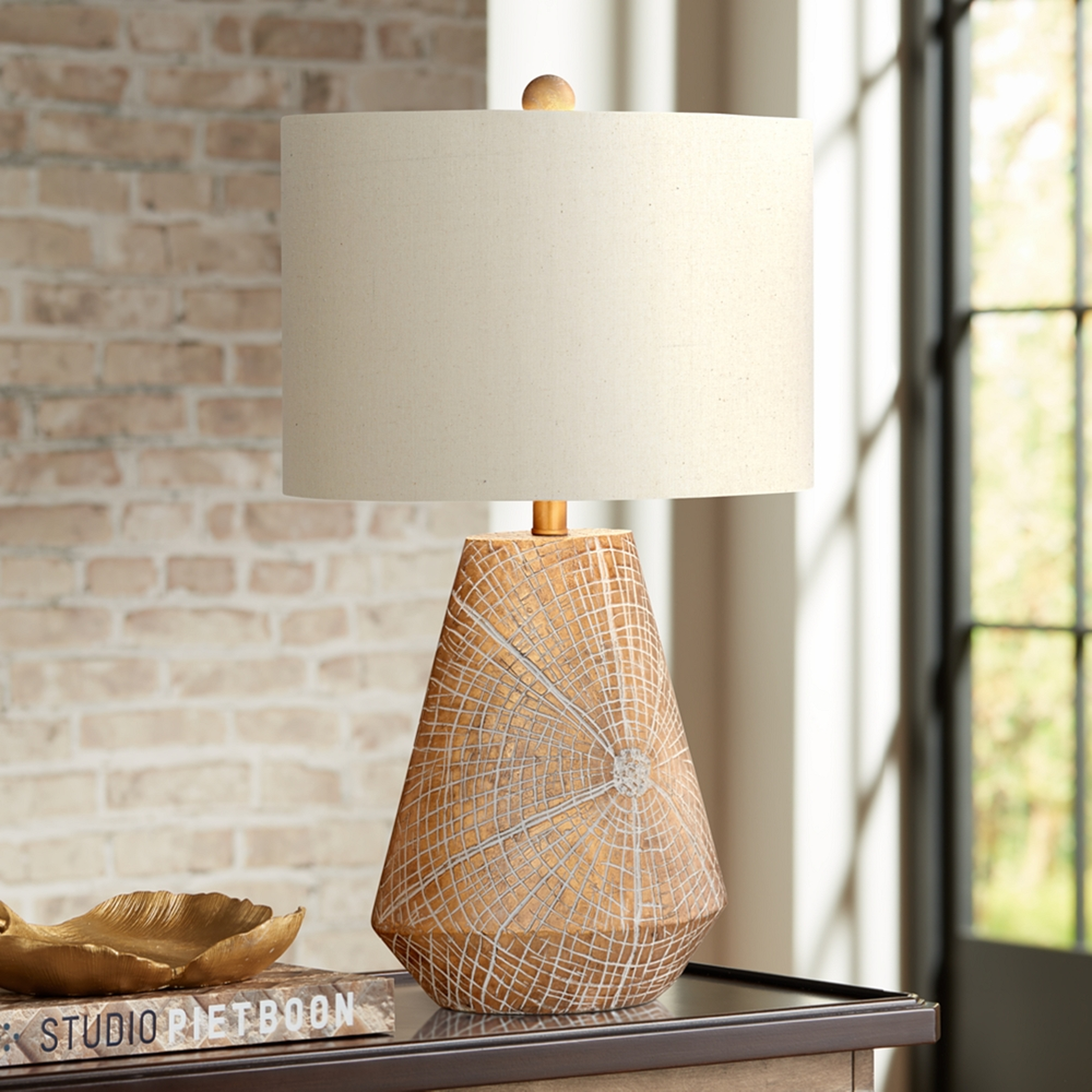 Webler Copper Faux Wood Table Lamp - Style # 55V09 - Lamps Plus