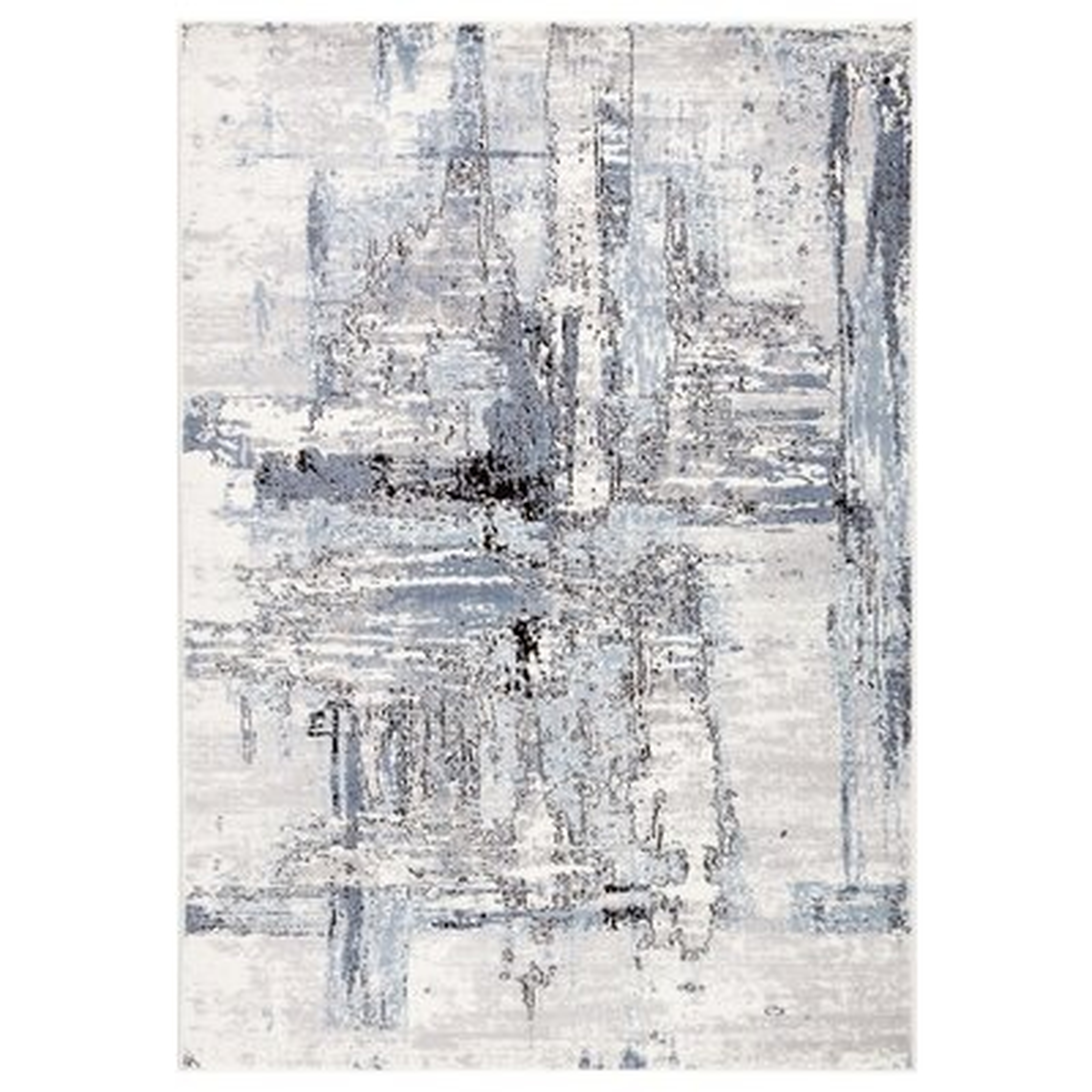 Kacie Abstract White/Blue Area Rug - Wayfair