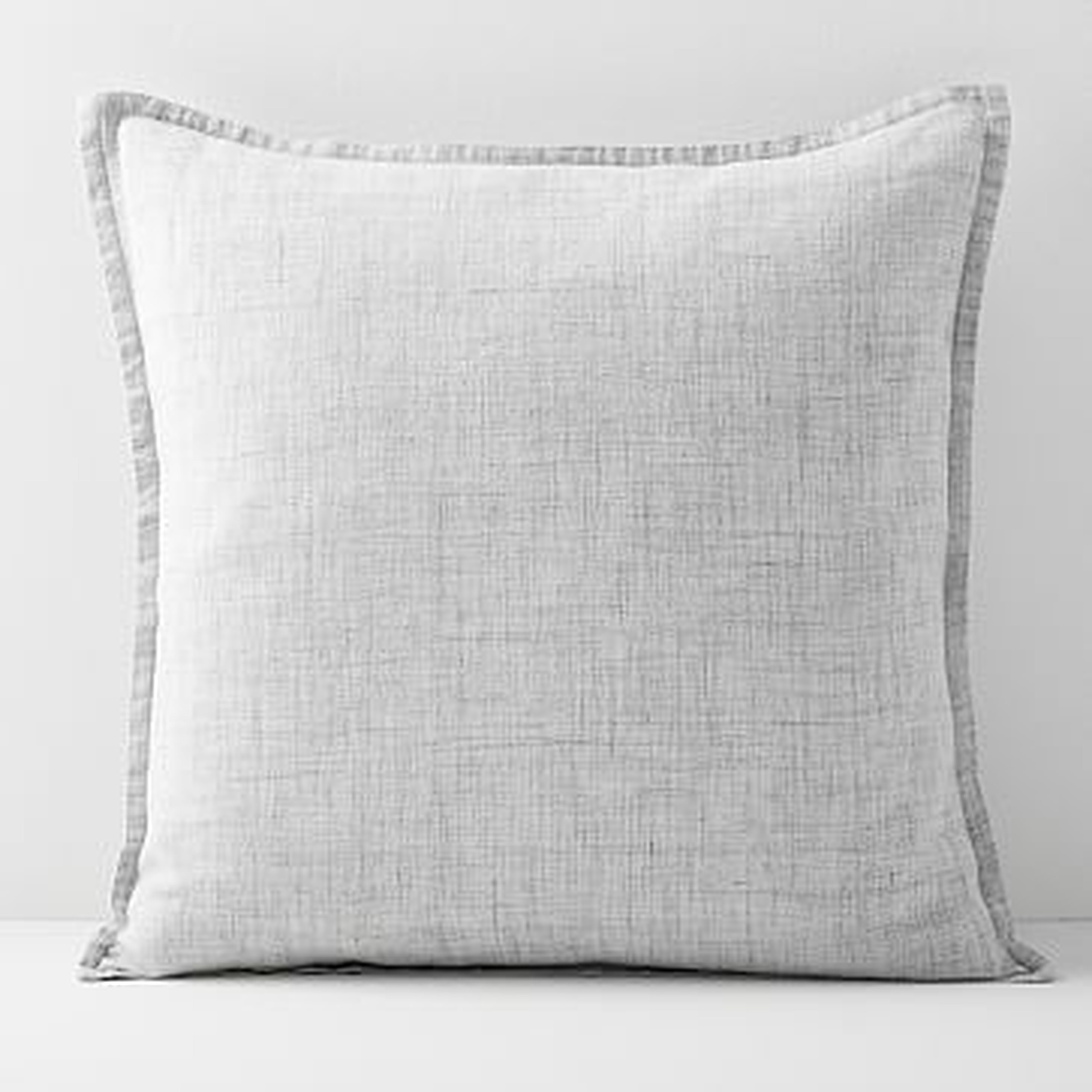 Belgian Flax Linen Pillow Cover, Frost Gray, 20"x20" - West Elm