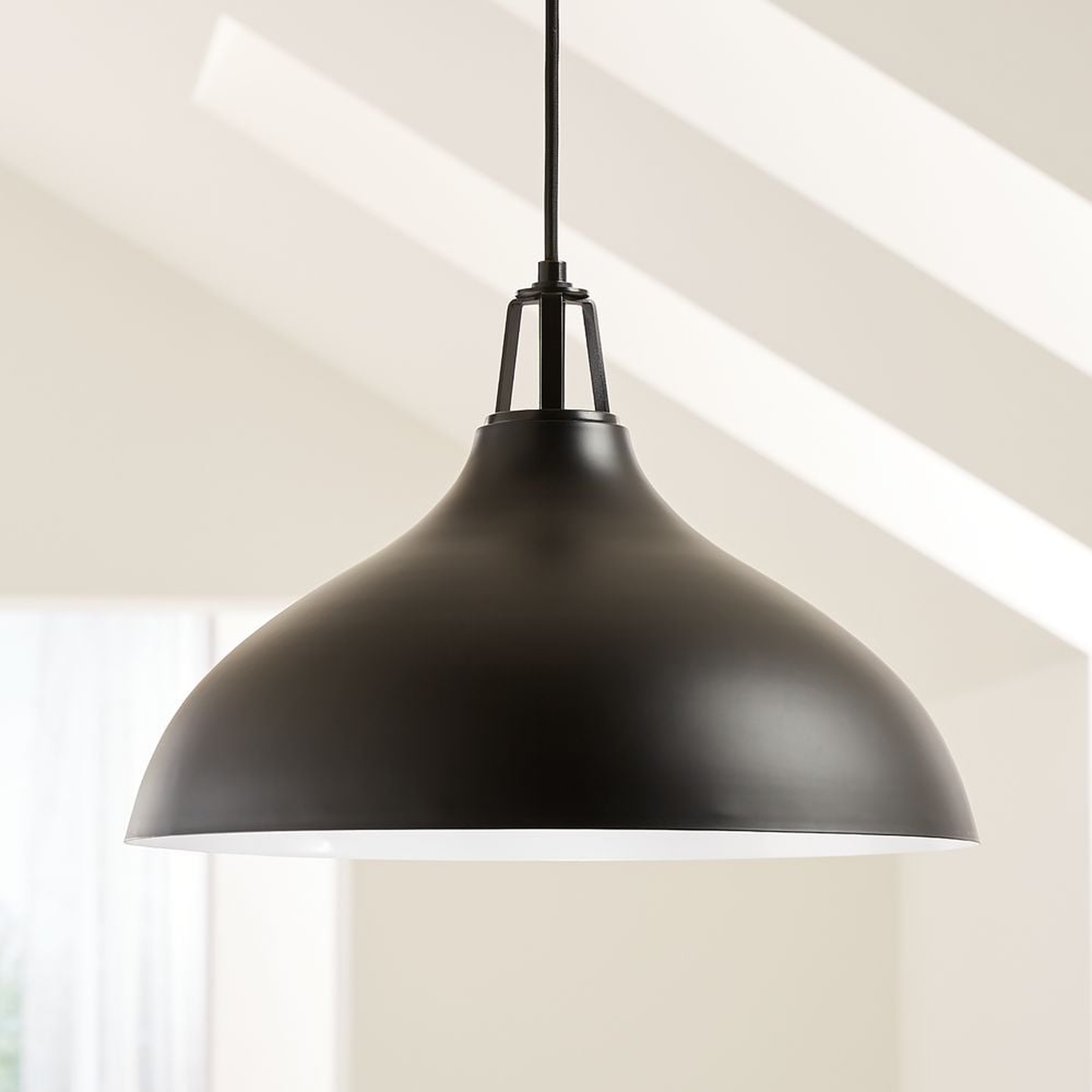 Maddox Black Bell Large Pendant Light with Black Socket - Crate and Barrel