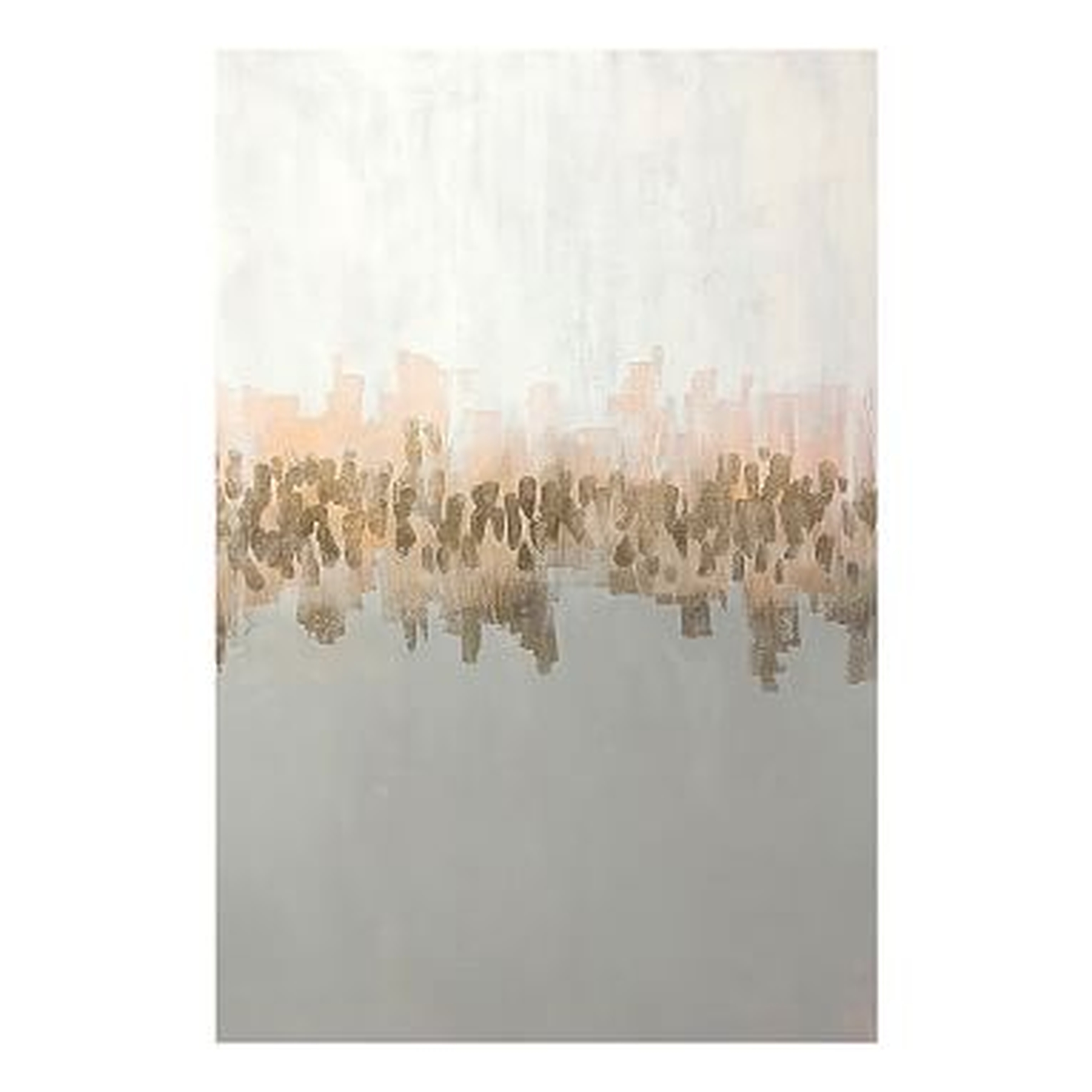 Coastal Reflection Canvas Art, gold foil/blush/white, 30"x45" - Pottery Barn Teen