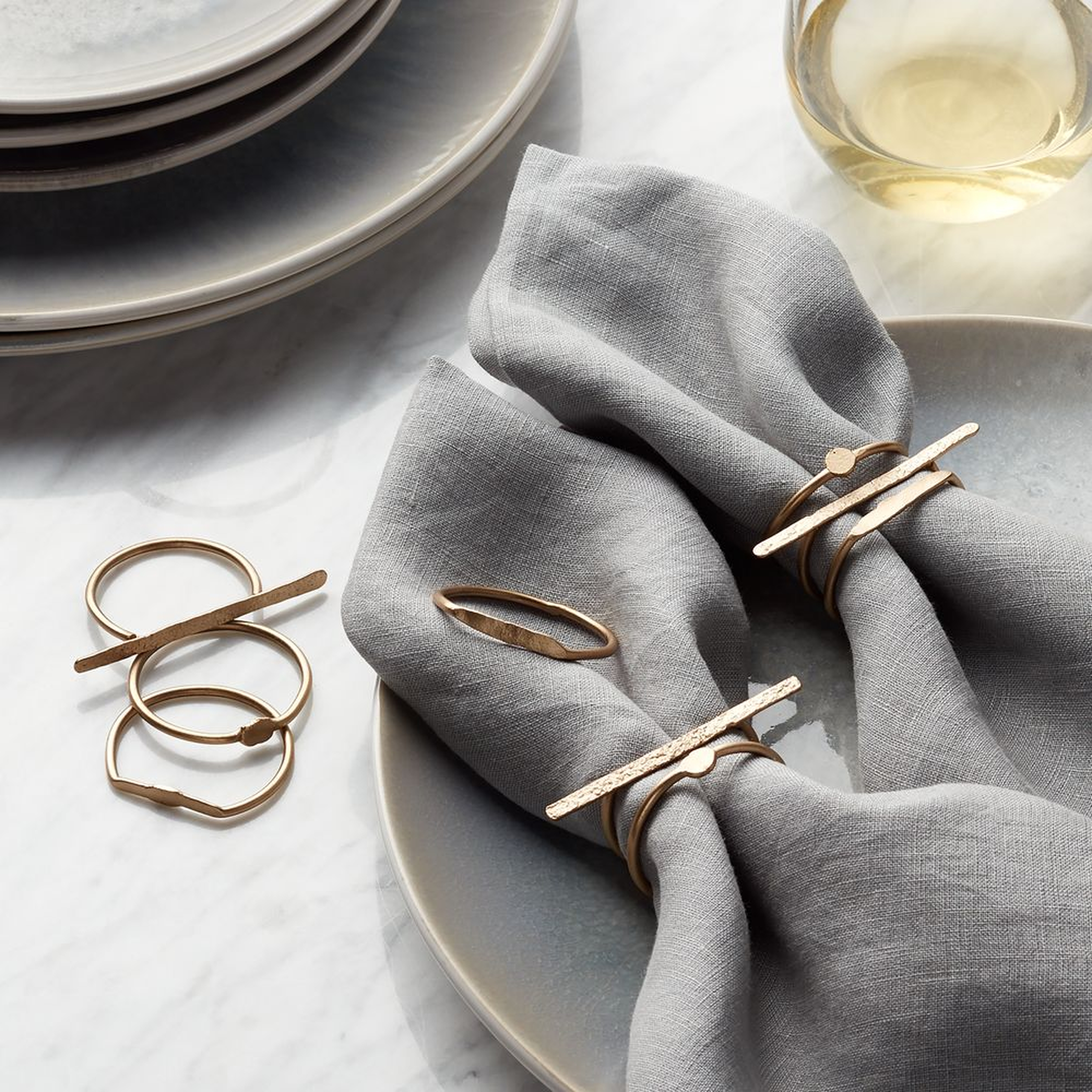 Dainty Gold Napkin Rings, Set of 3 - Crate and Barrel
